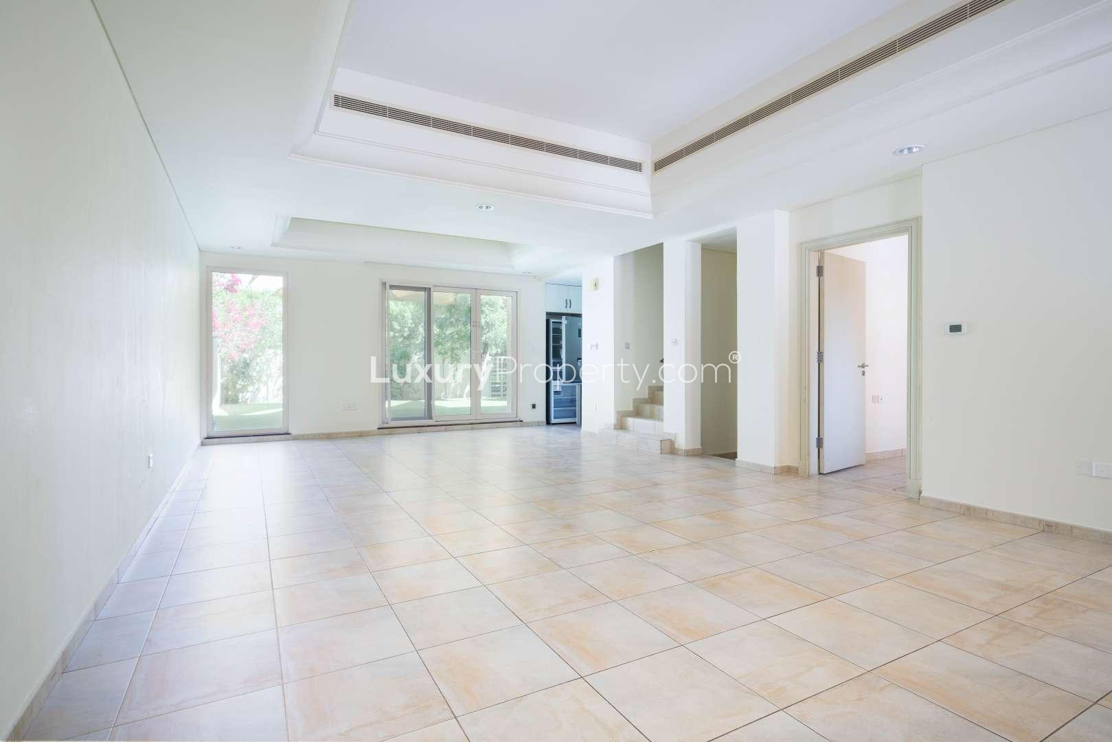 Spacious living room in upgraded 4-bedroom townhouse, Victory Heights, Dubai Sports City