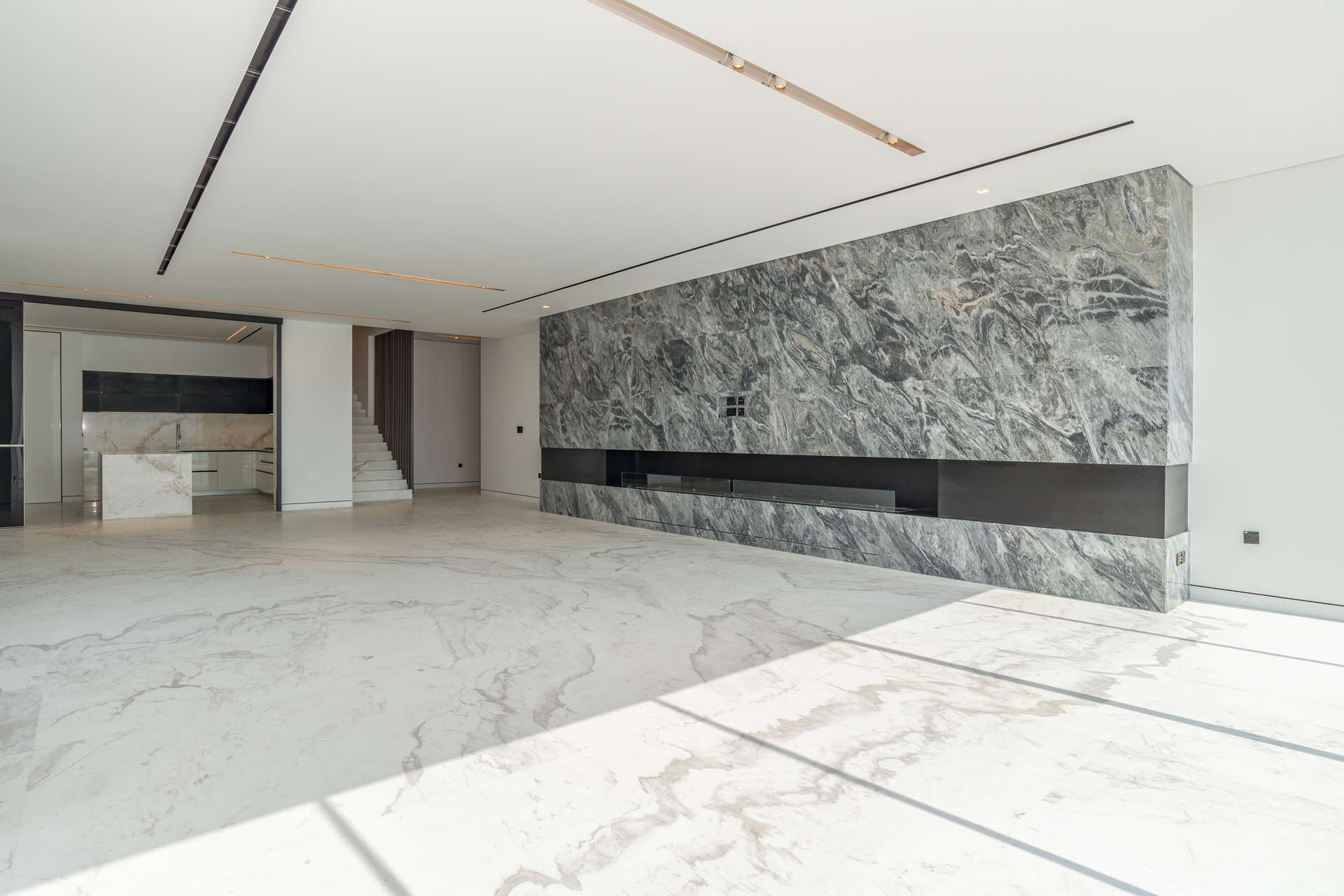 Spacious bedroom with wooden flooring in Palme Couture townhouse, Palm Jumeirah rental property