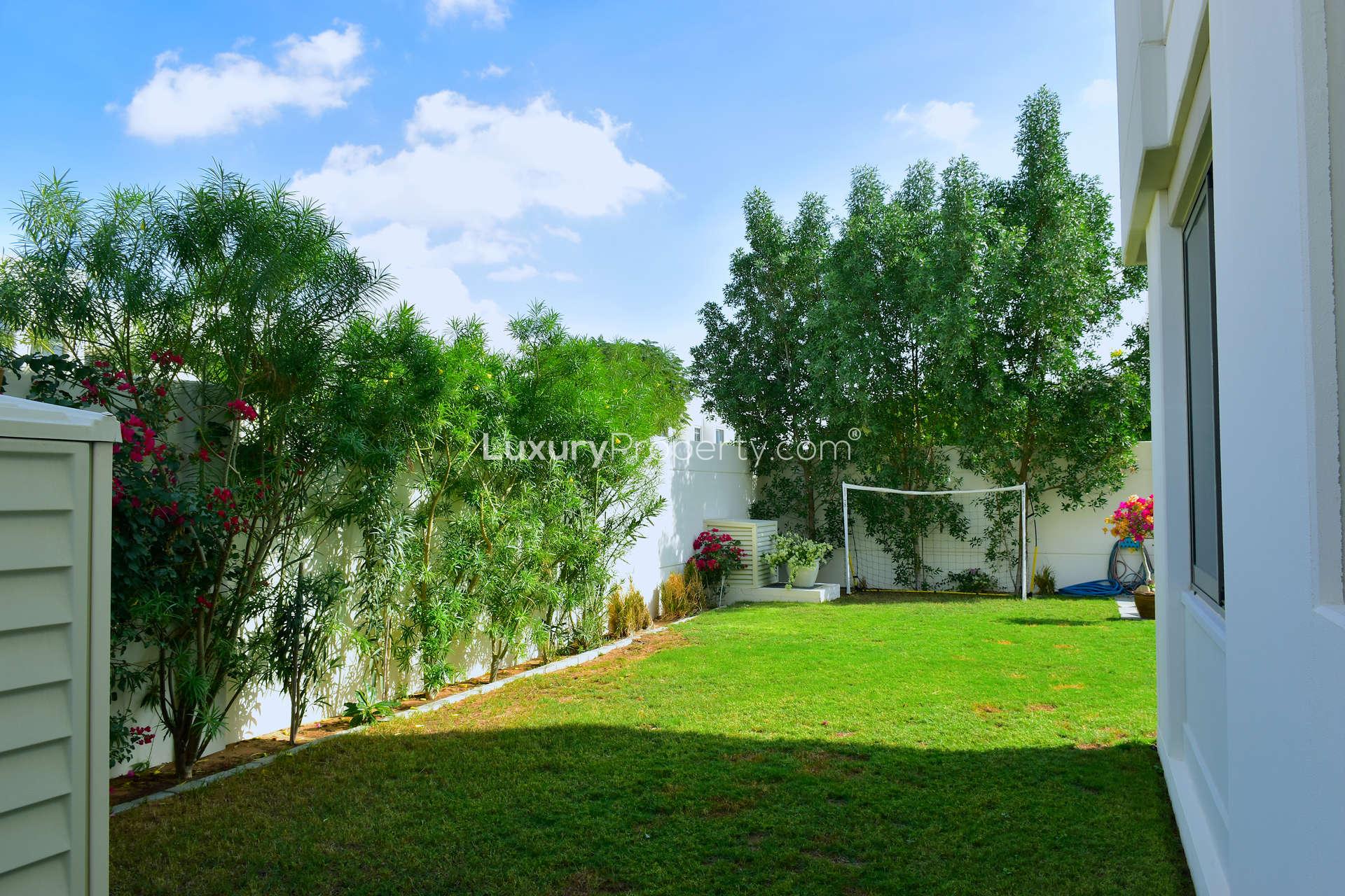 4-bedroom townhouse exterior in Zahra, Town Square, available for rent, modern design