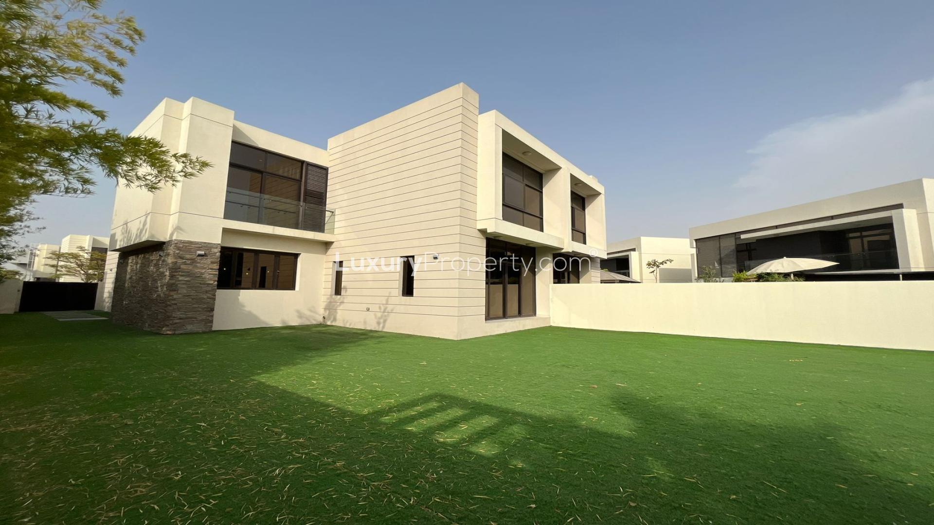 Luxury townhouse with landscaped garden in Picadilly Green, Damac Hills, available for rent