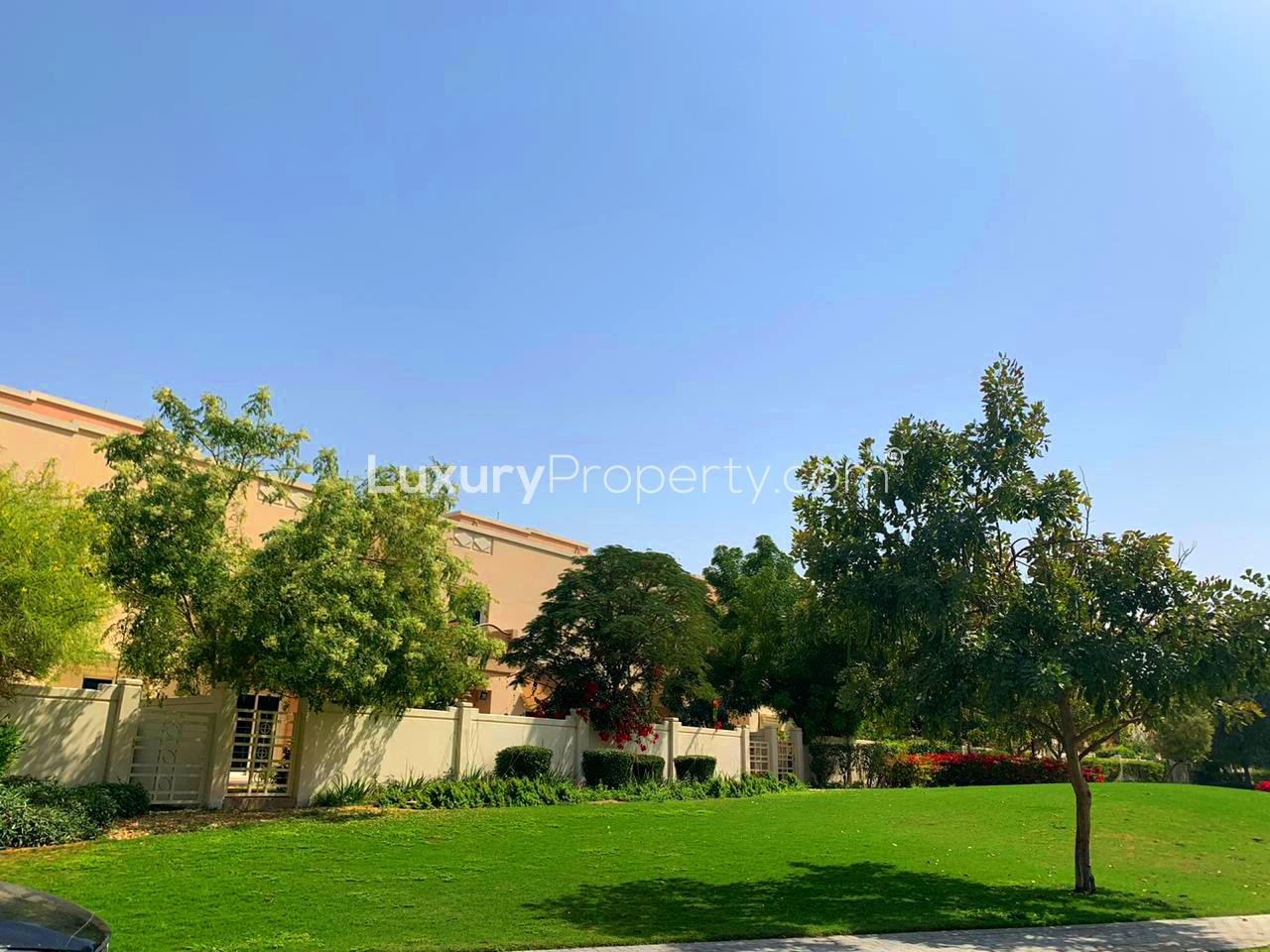 Brand new 4-bedroom townhouse exterior in Victory Heights, Dubai Sports City for rent
