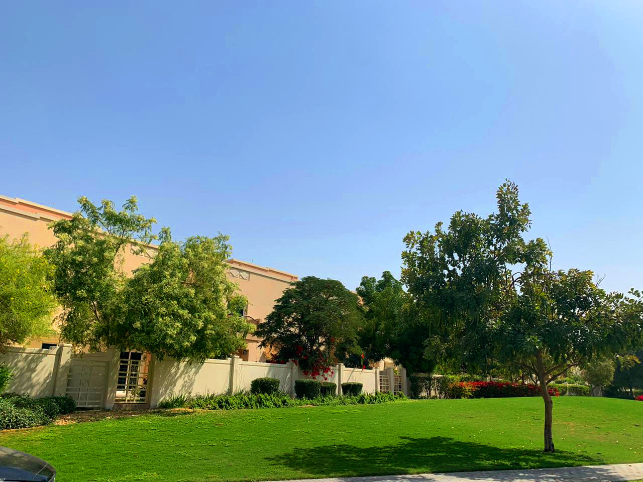 Brand new 4-bedroom townhouse exterior in Victory Heights, Dubai Sports City for rent