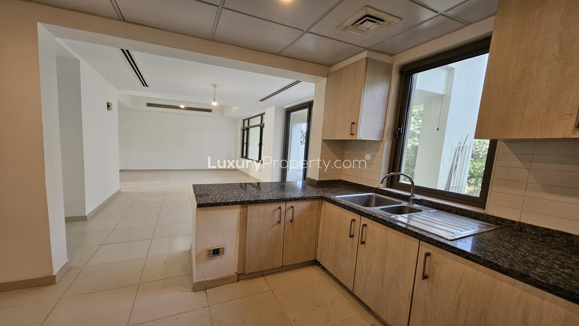 Spacious living area in 4-bedroom townhouse, Mira Oasis 2, Reem, with garden view