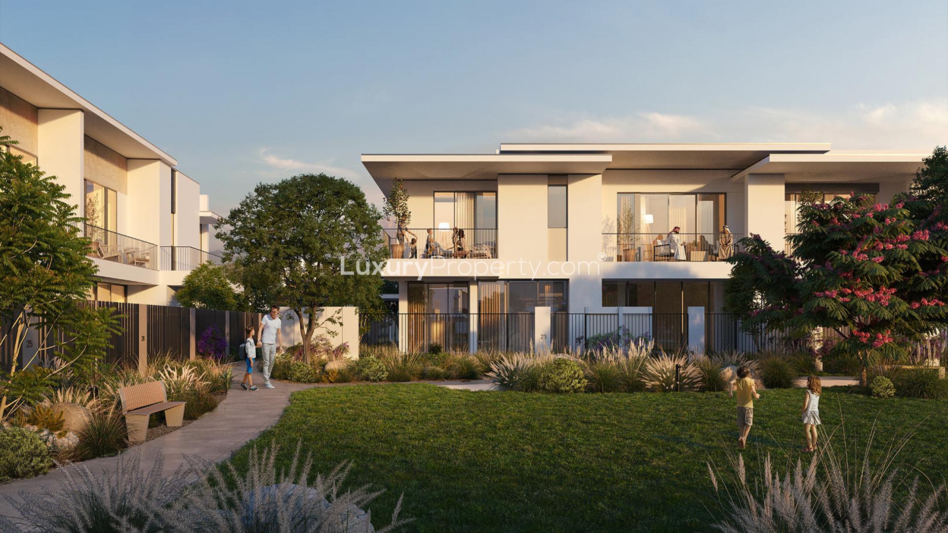 Modern living room in 4-bedroom townhouse, featuring nature views in Lillia, The Valley