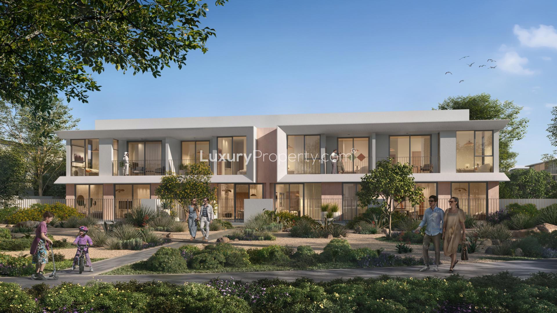 4-bedroom townhouse exterior in Velora 2, The Valley Phase 2, Emaar, for sale
