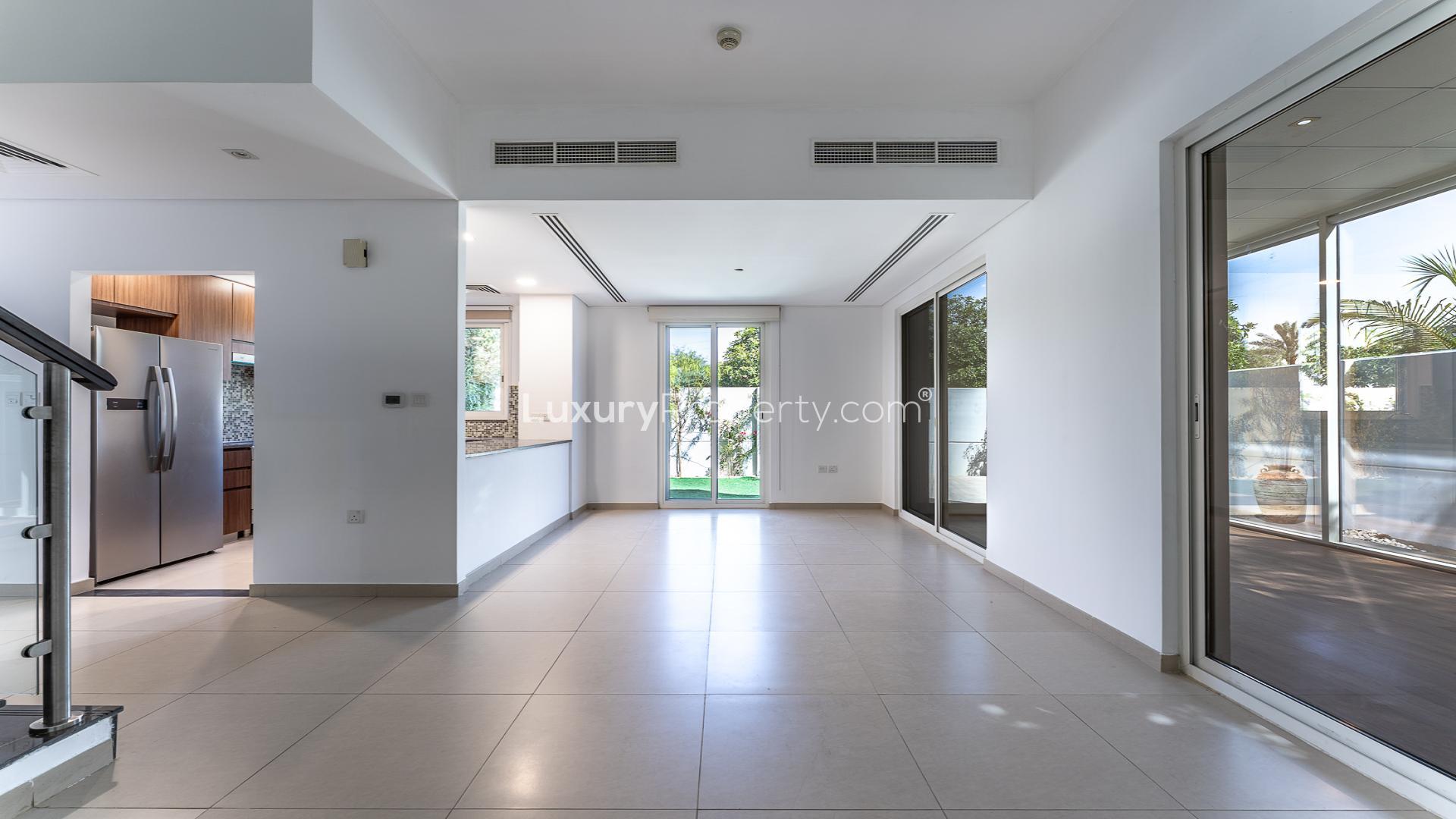 Modern 4-bedroom townhouse exterior in Arabella 3, Mudon for sale