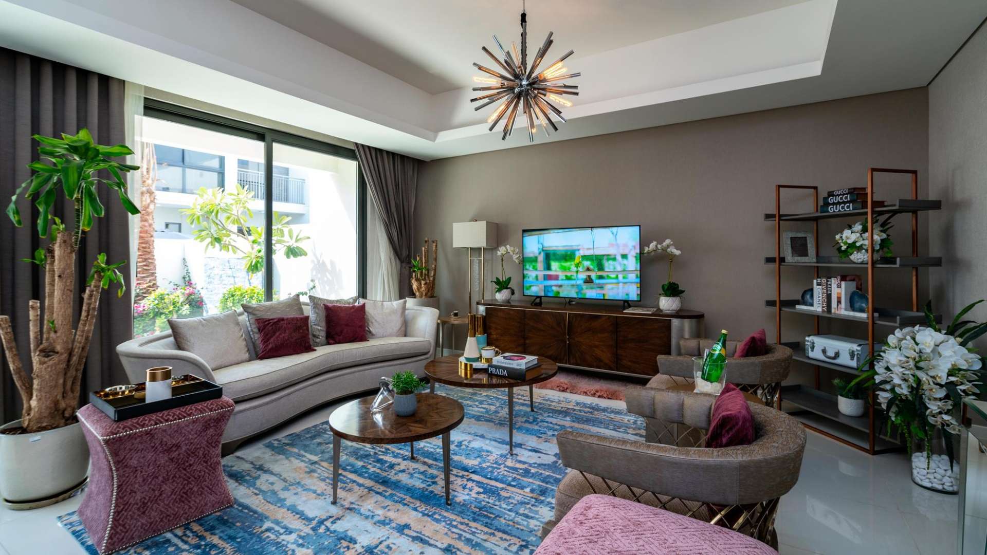 4-bedroom villa garden with patio furniture in Claret, Damac Hills 2