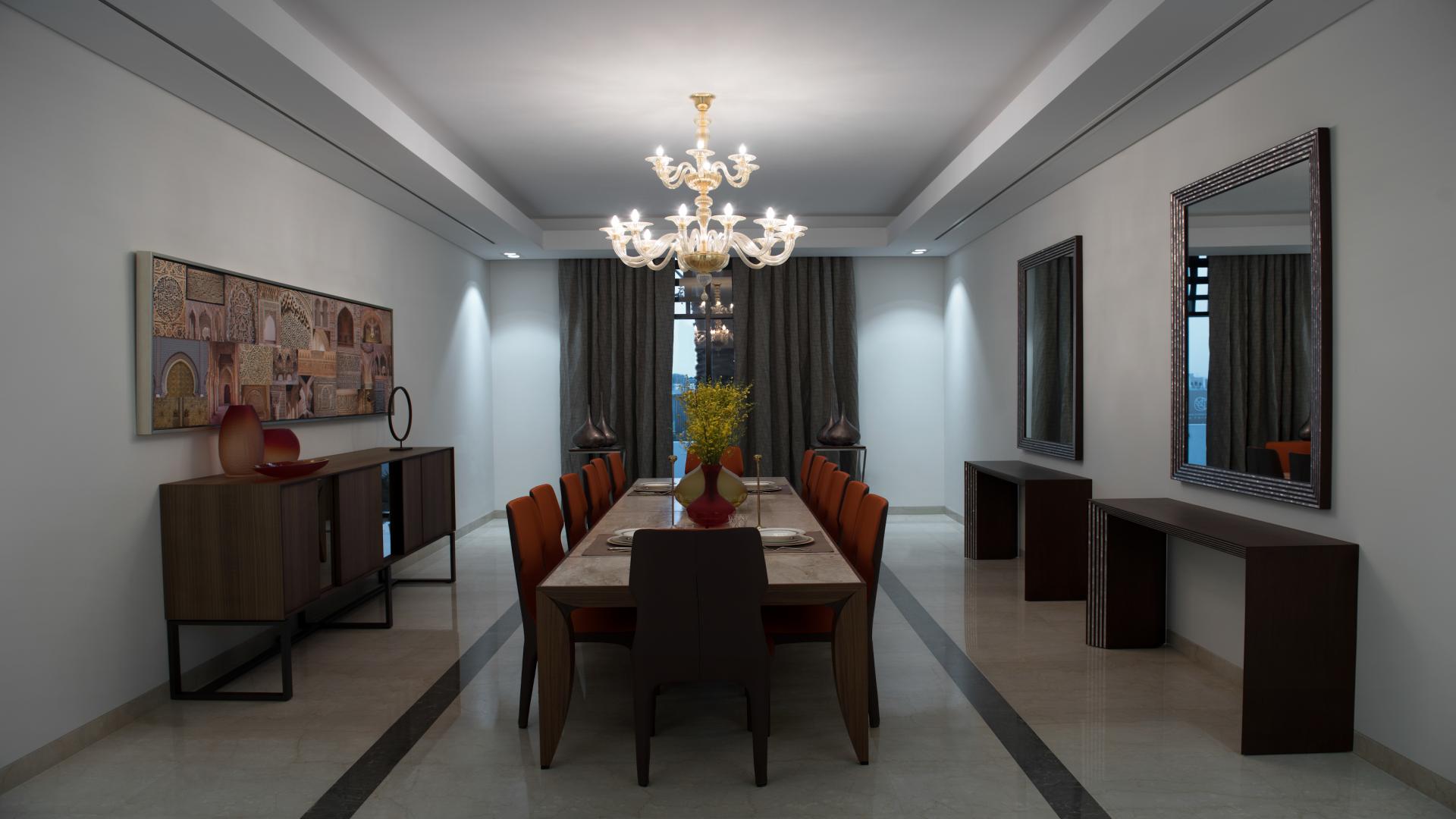 Modern kitchen in luxury District One townhouse, Mohammed Bin Rashid City, featuring sleek design