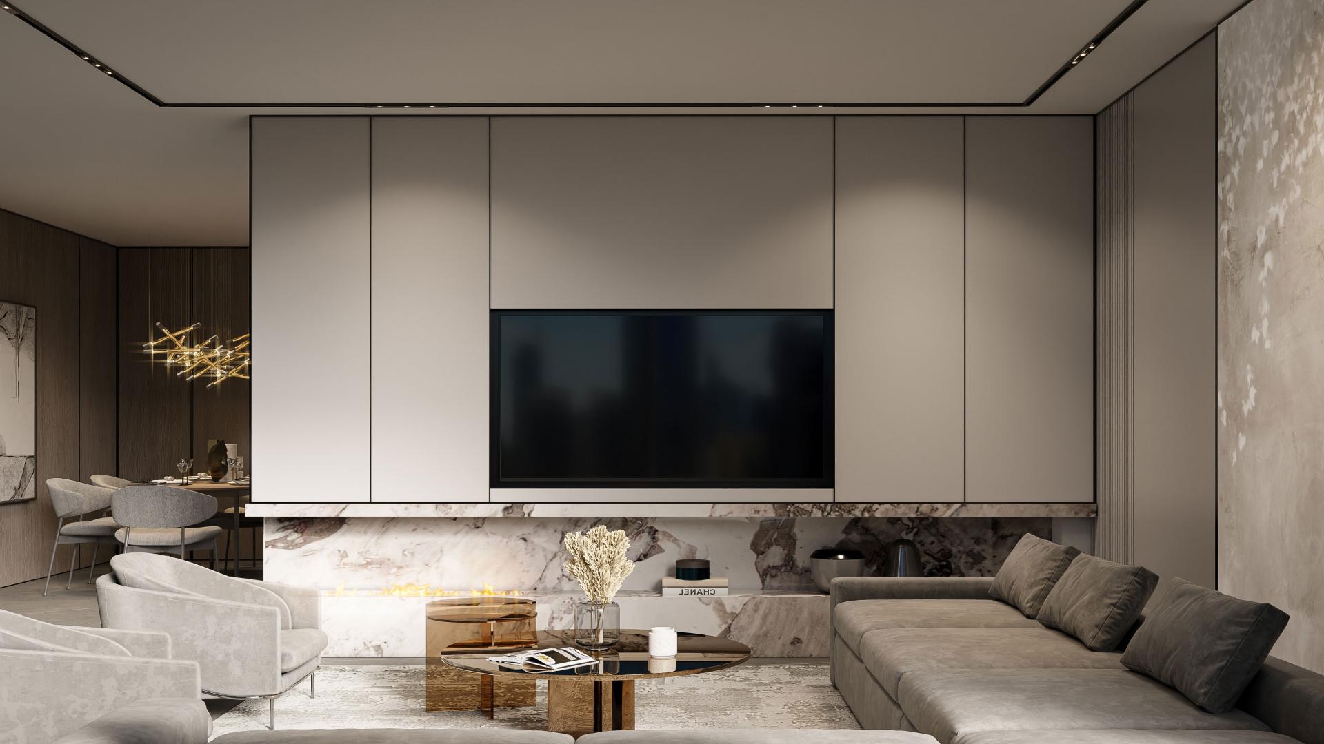 Modern 4-bedroom townhouse exterior in Marwa Homes 4, Jumeirah Village Circle for sale