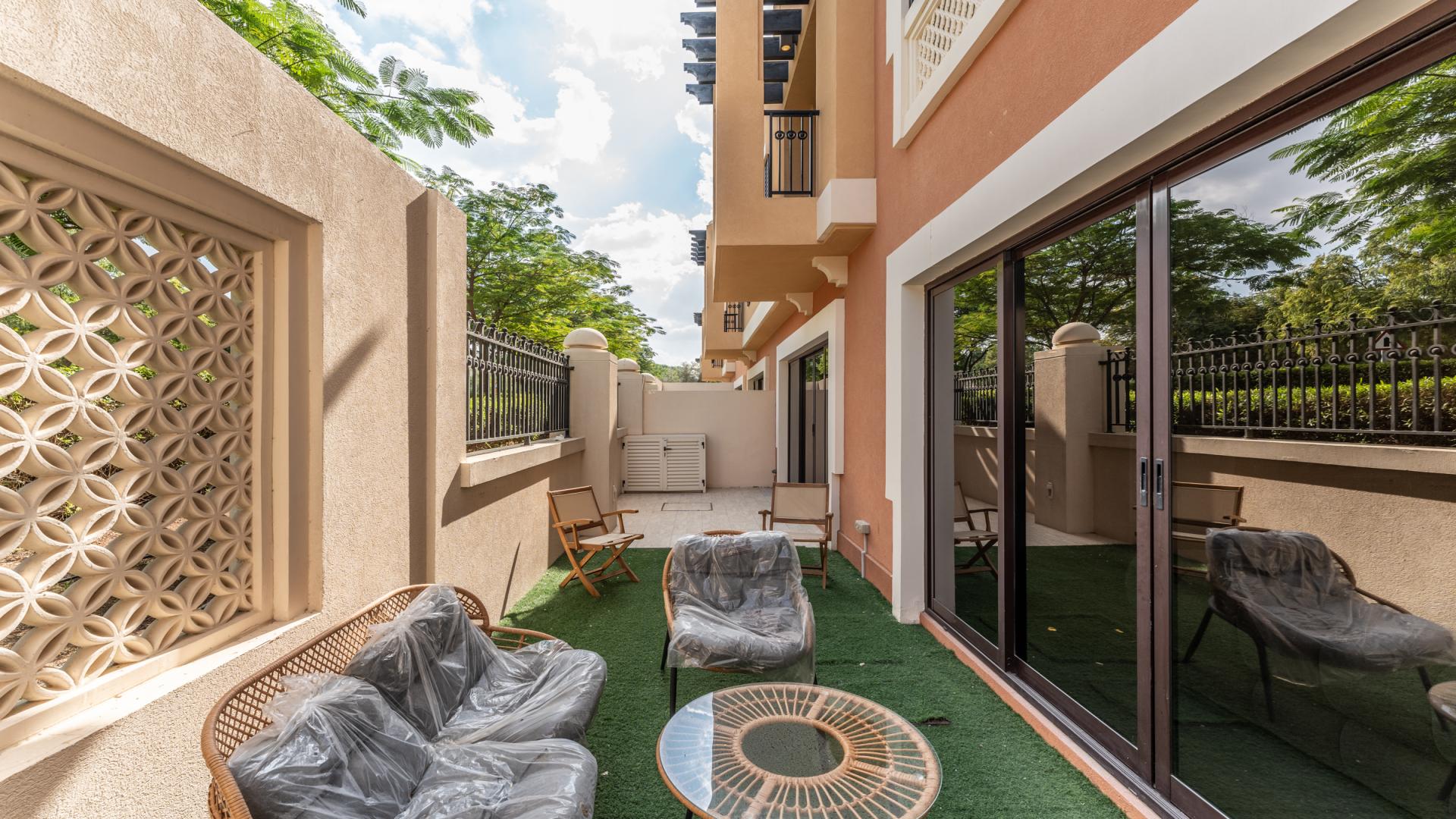 Upgraded townhouse living room with modern decor in Bloomingdale, Dubai Sports City