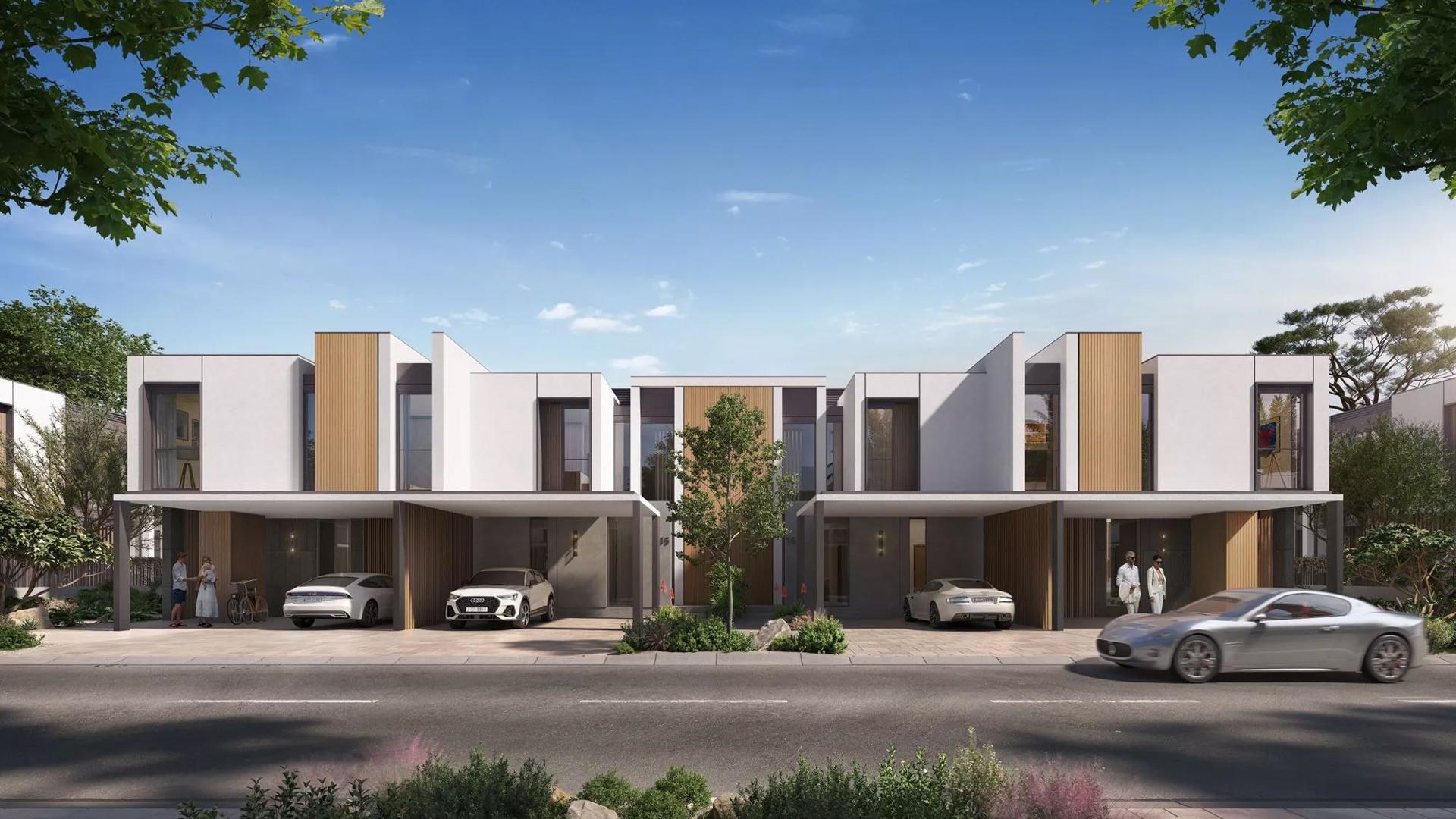 Modern living room in 3-bed townhouse, The Haven by Aldar, Dubai Land