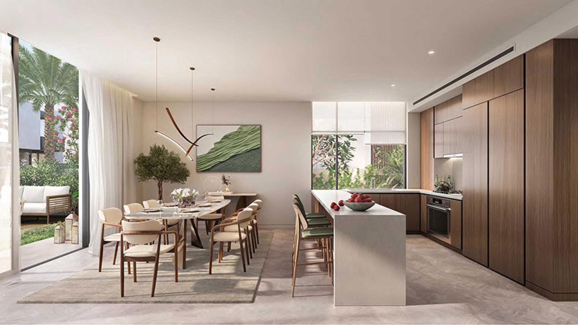 Modern kitchen and dining area in 4-bed townhouse, Haven by Aldar, Dubai Land