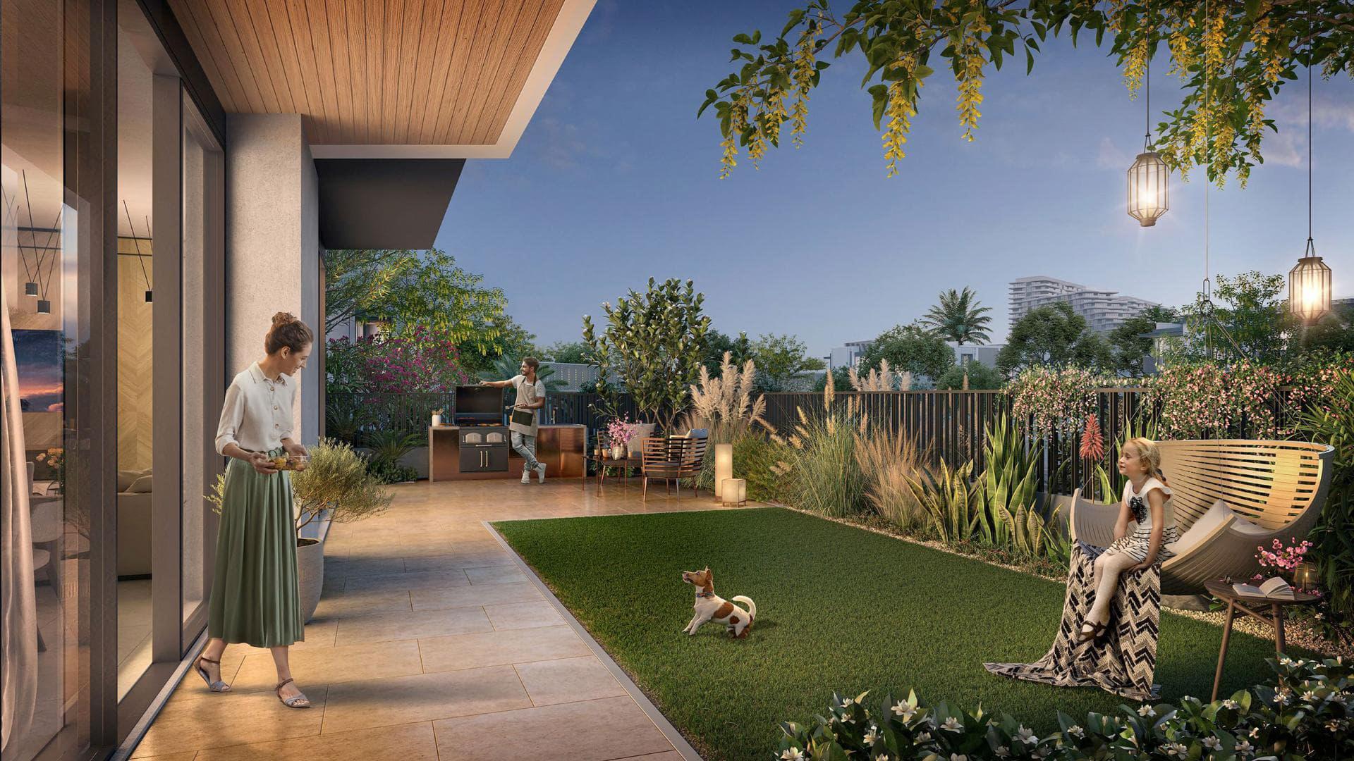 Elegant dining room in 4-bedroom townhouse at Haven by Aldar, Dubai Land