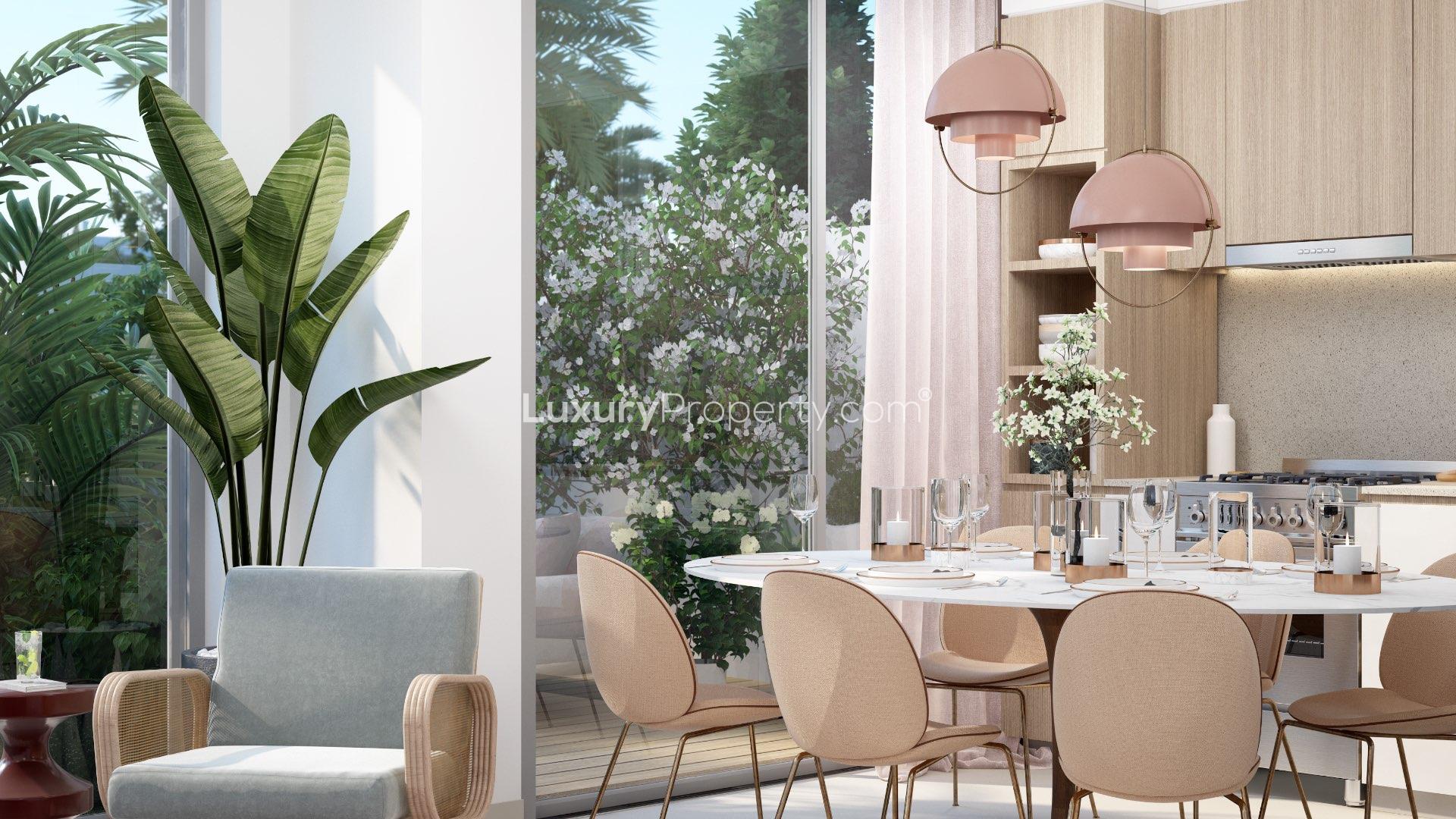 Modern living room and kitchen in four-bedroom villa, Arabian Ranches III, Joy community