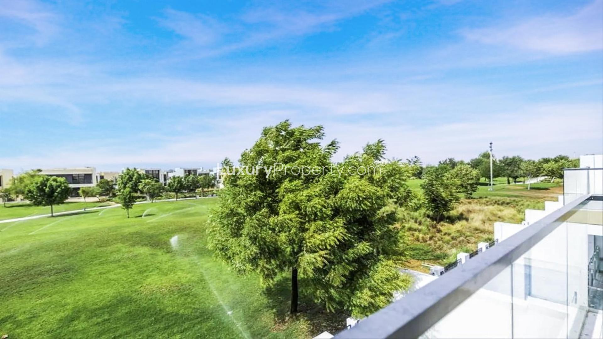 Spacious balcony view from 4-bedroom townhouse in Park Residences, DAMAC Hills, for sale