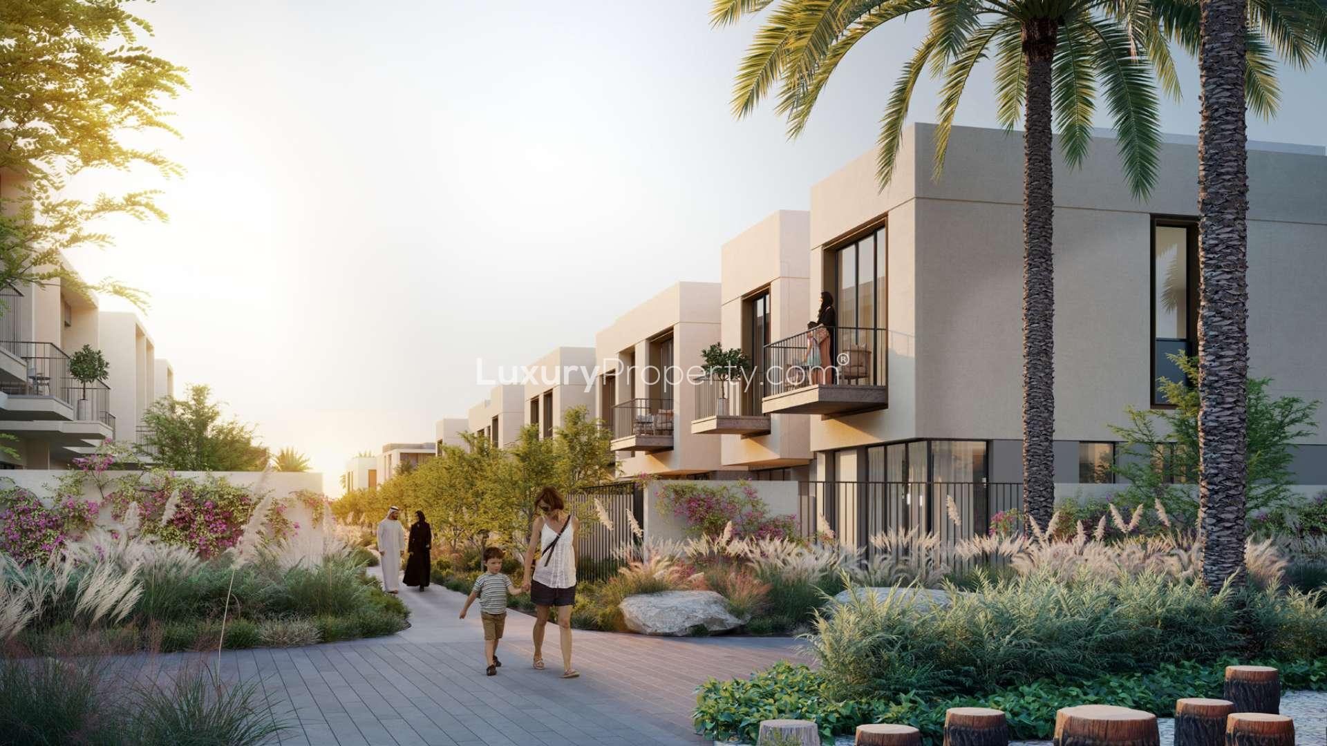 Modern open-plan living room and kitchen in Orania townhouse, The Valley