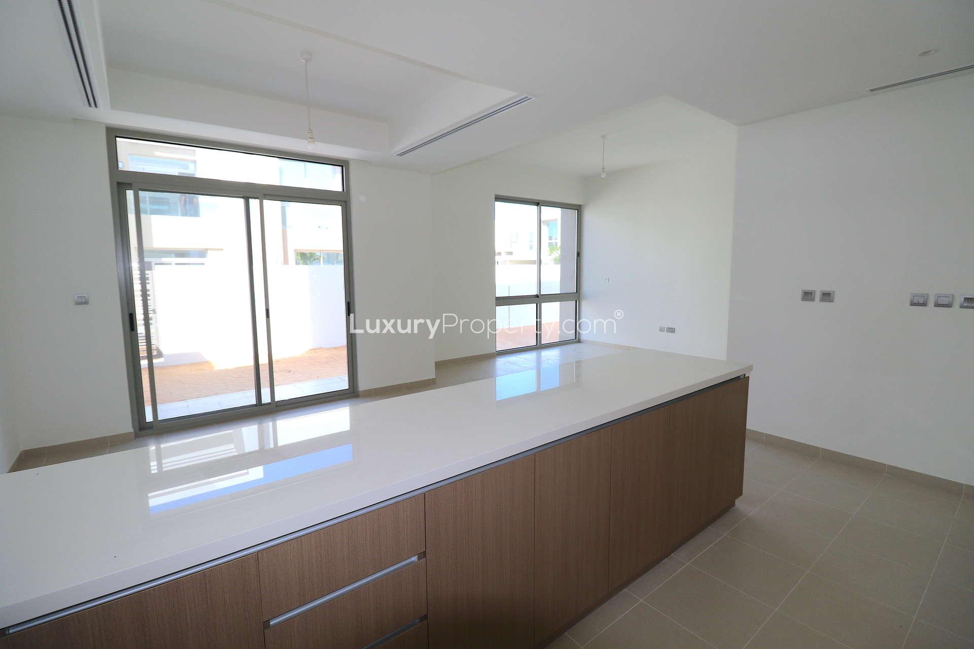 Modern kitchen with island in 4-bedroom townhouse, Reem, Arabian Ranches 2