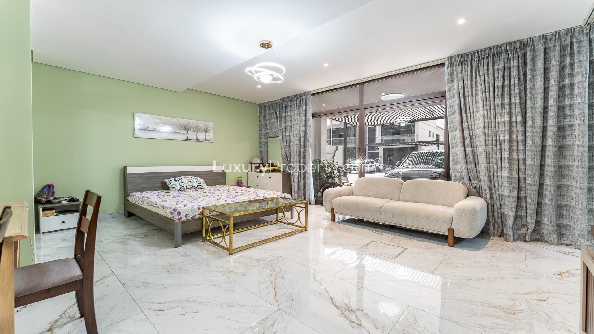 Upgraded 4-bedroom villa exterior in Trevi, Damac Hills, for sale