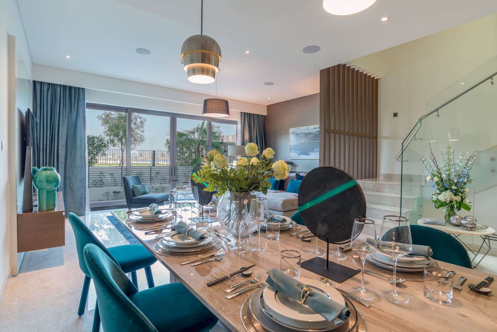 Modern 4-bedroom townhouse exterior in Sobha Hartland, MBR City for sale