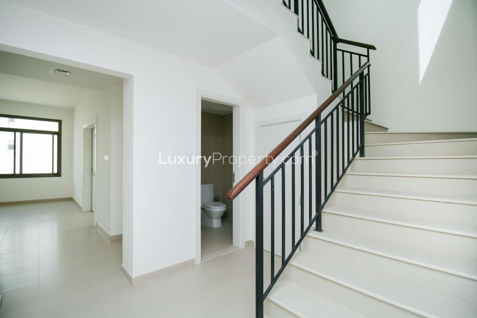 N/A,Staircase and hallway in 4-bedroom Zahra Townhouse, Town Square, for sale