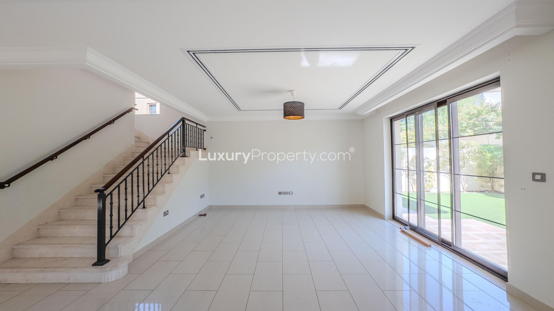 Luxurious 4-bedroom villa exterior with driveway, Arabian Ranches 2, Casa community