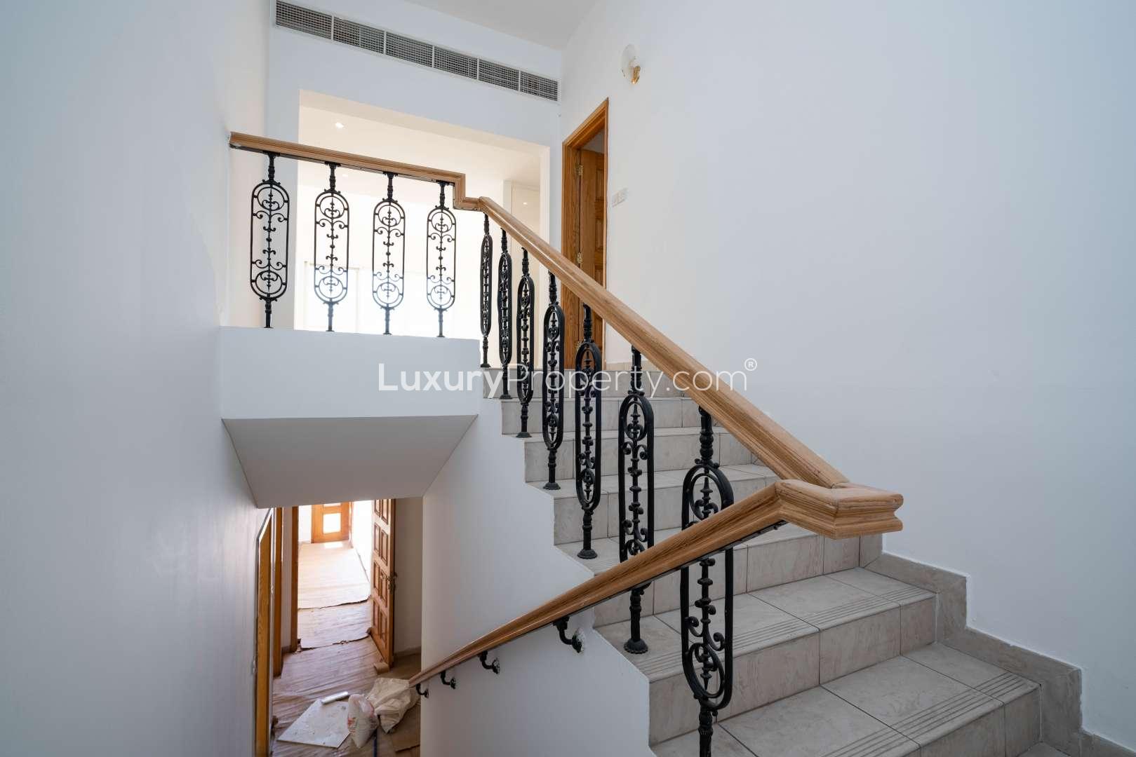 Open entrance of 4-bed villa in Al Wasl, Jumeirah, showcasing bright interior space