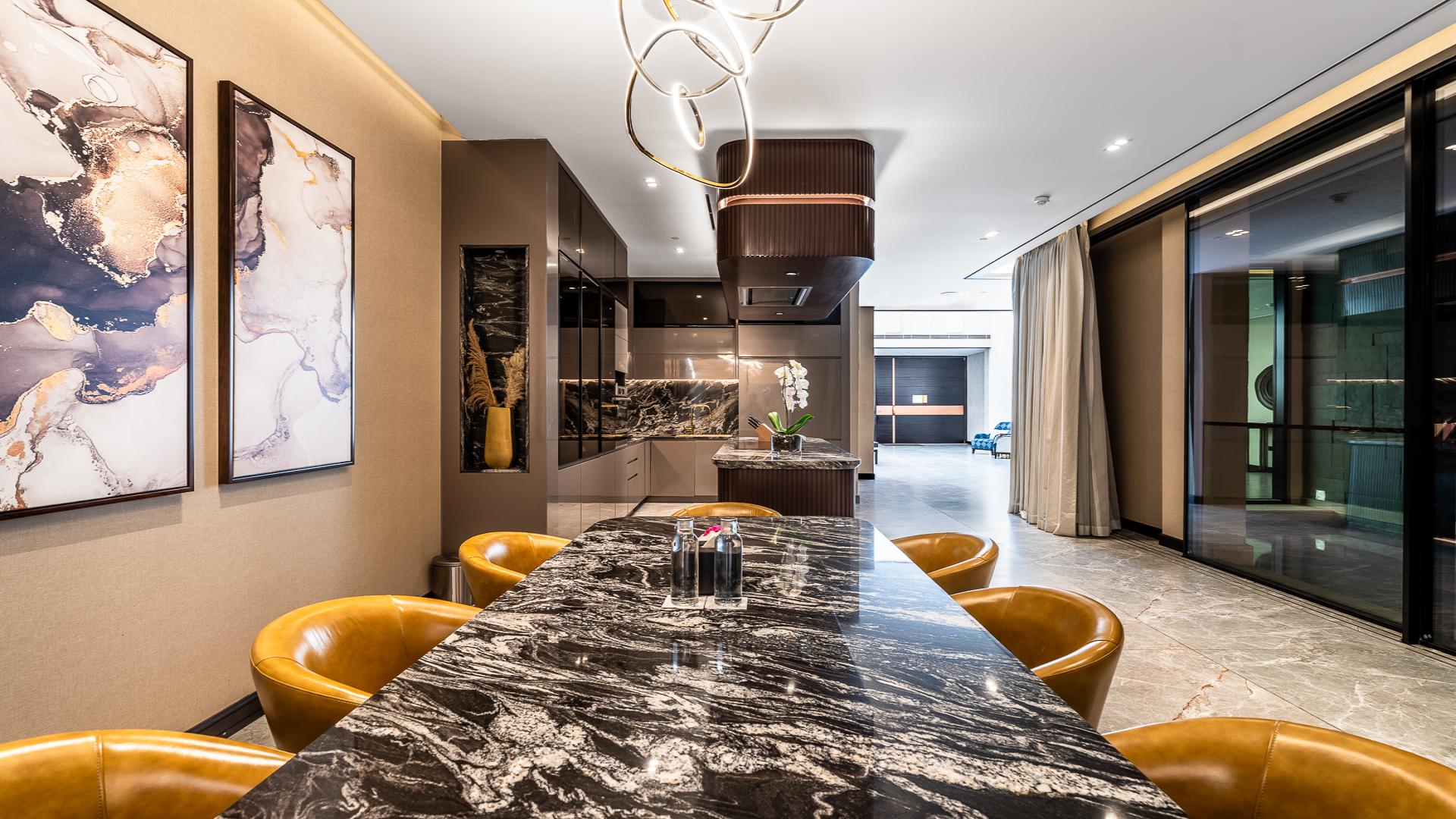 Luxury dining area in 4-bedroom villa, The Biltmore Residences, Al Barsha, available for rent