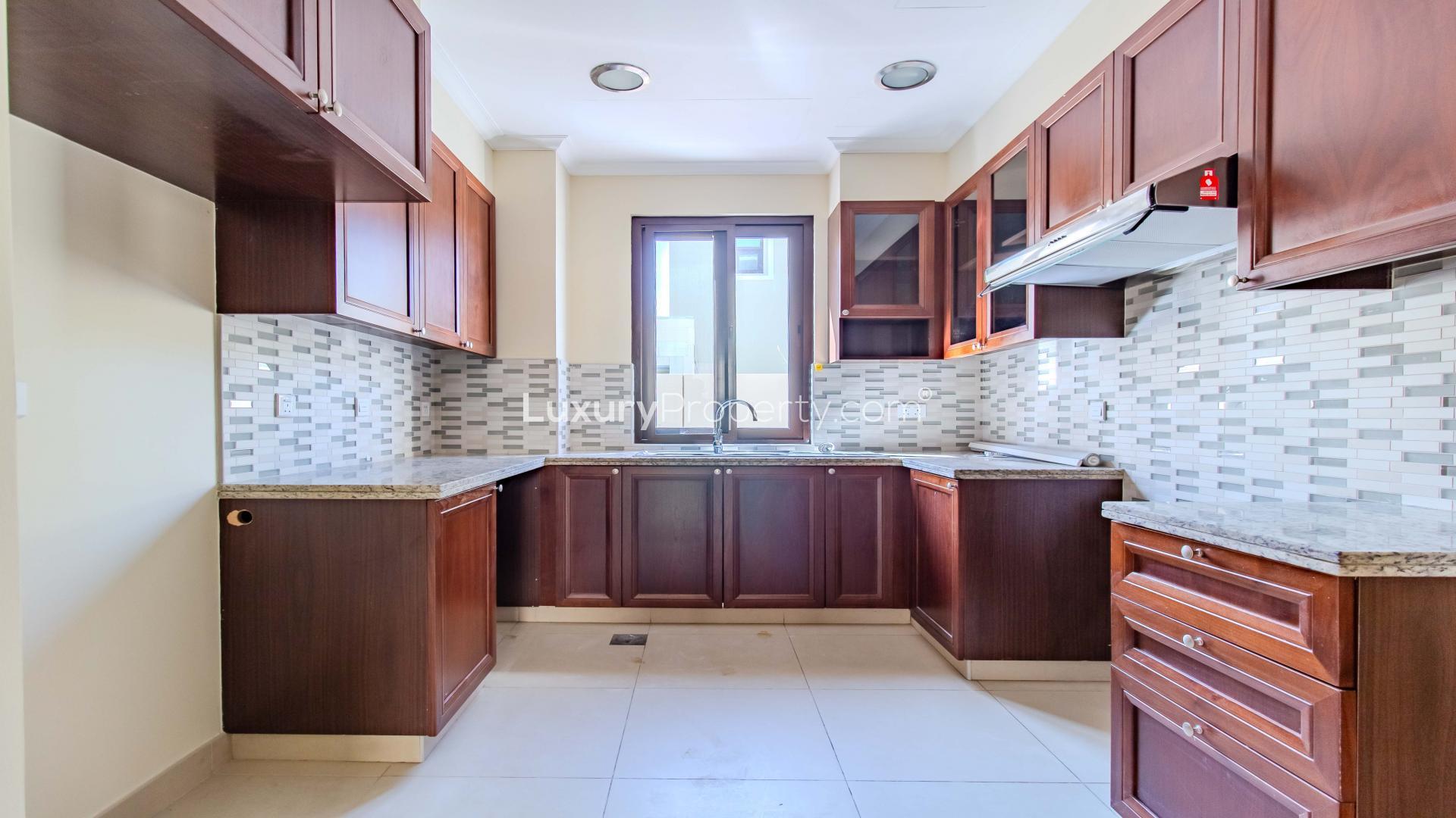 Stylish kitchen with wooden cabinets in 4-bed villa, Lila, Arabian Ranches 2