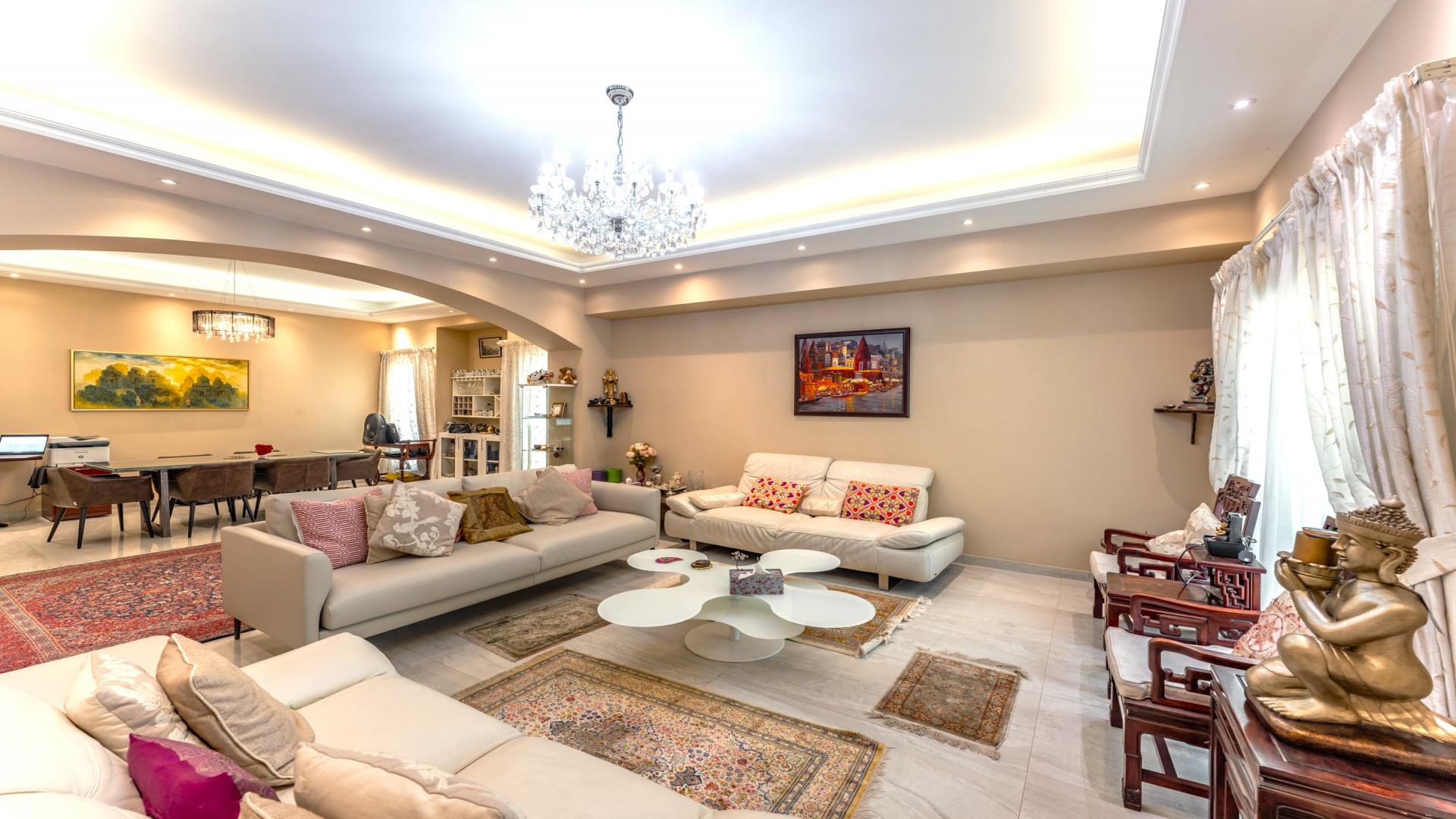 Luxurious villa in The Lakes, Deema with scenic terrace view of lush greenery and water