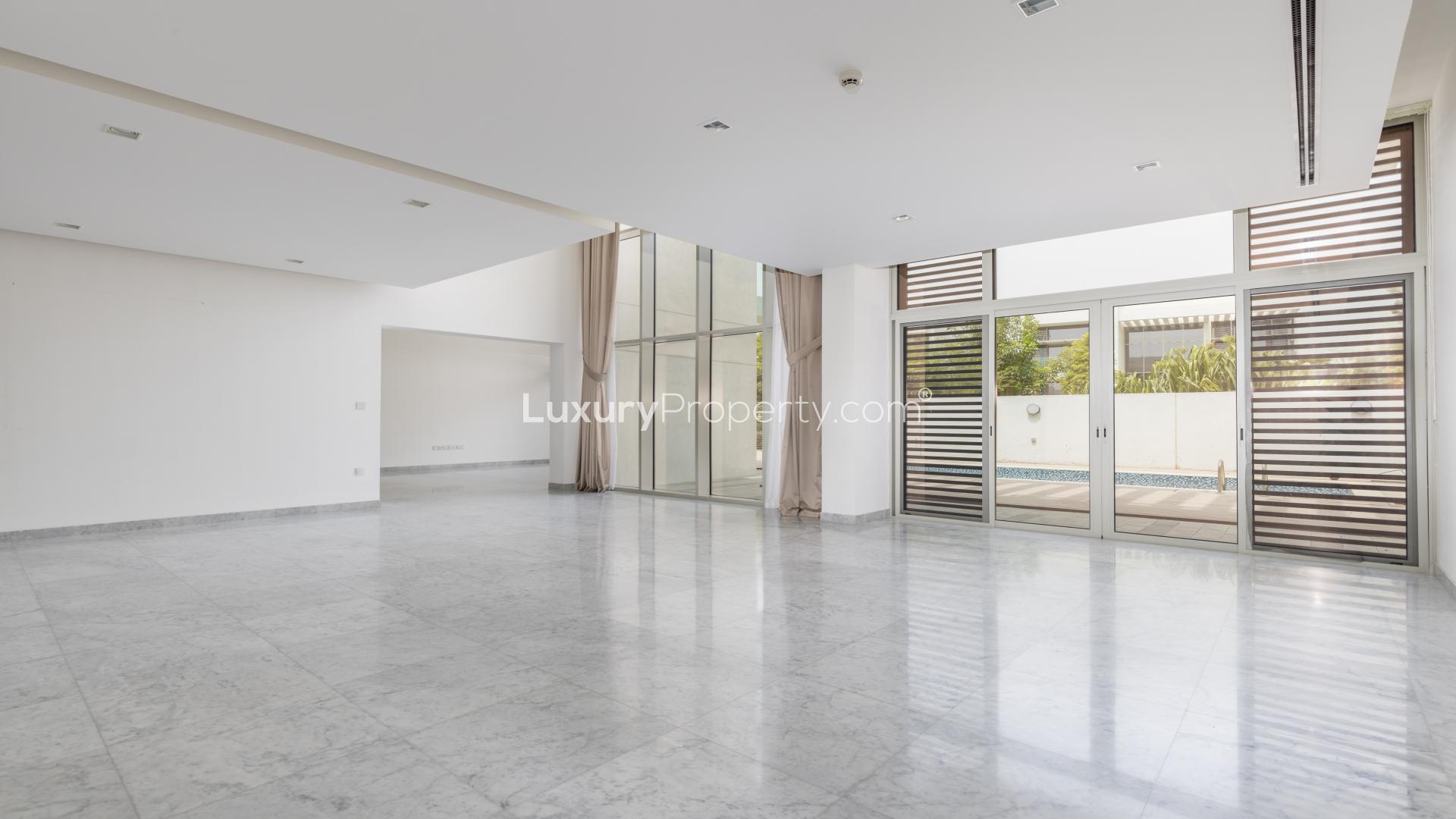 Modern villa exterior in District One, Mohammed Bin Rashid City, available for rent