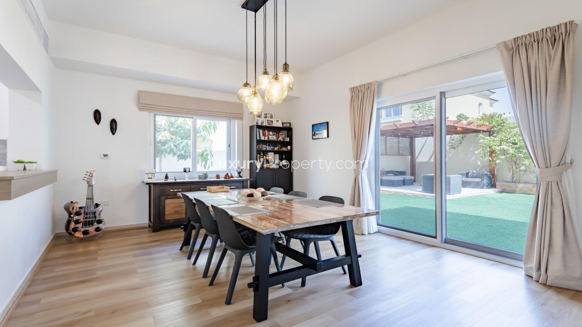 Elegant dining and living area in 4-bedroom villa, La Quinta, Villanova, Dubai