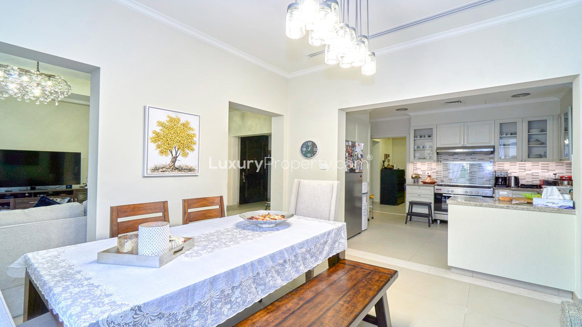 4-bedroom standalone villa exterior with garage in Lila, Arabian Ranches 2 for rent