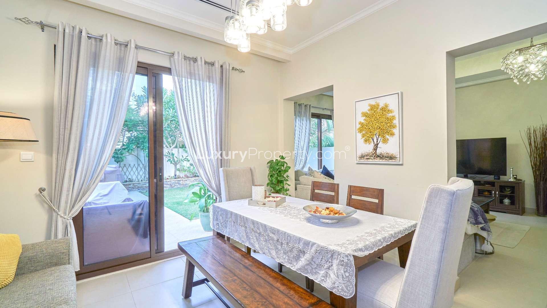 Dining and kitchen area in 4-bedroom villa, Lila, Arabian Ranches 2 for rent