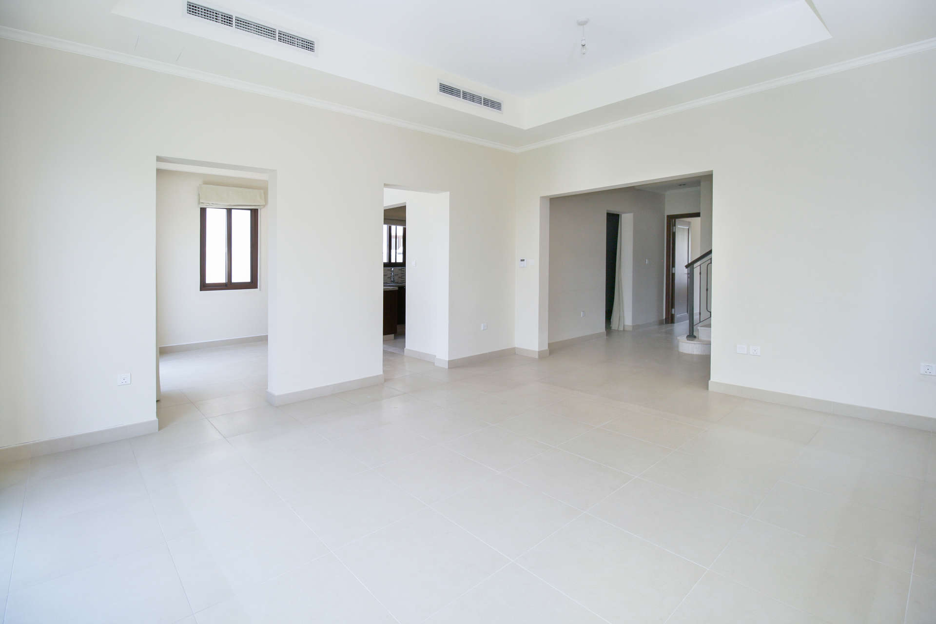 Spacious living room with garden view in 4-bedroom villa, Arabian Ranches 2, Lila