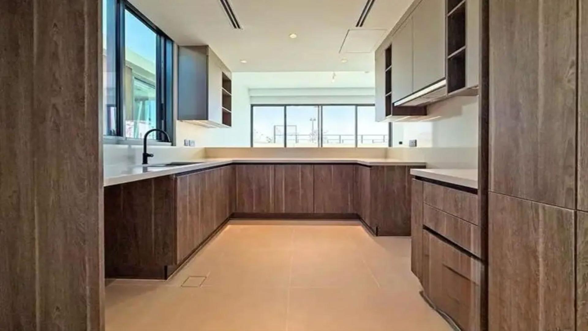 Modern kitchen in stylish single-row villa, Harmony 3, Tilal Al Ghaf