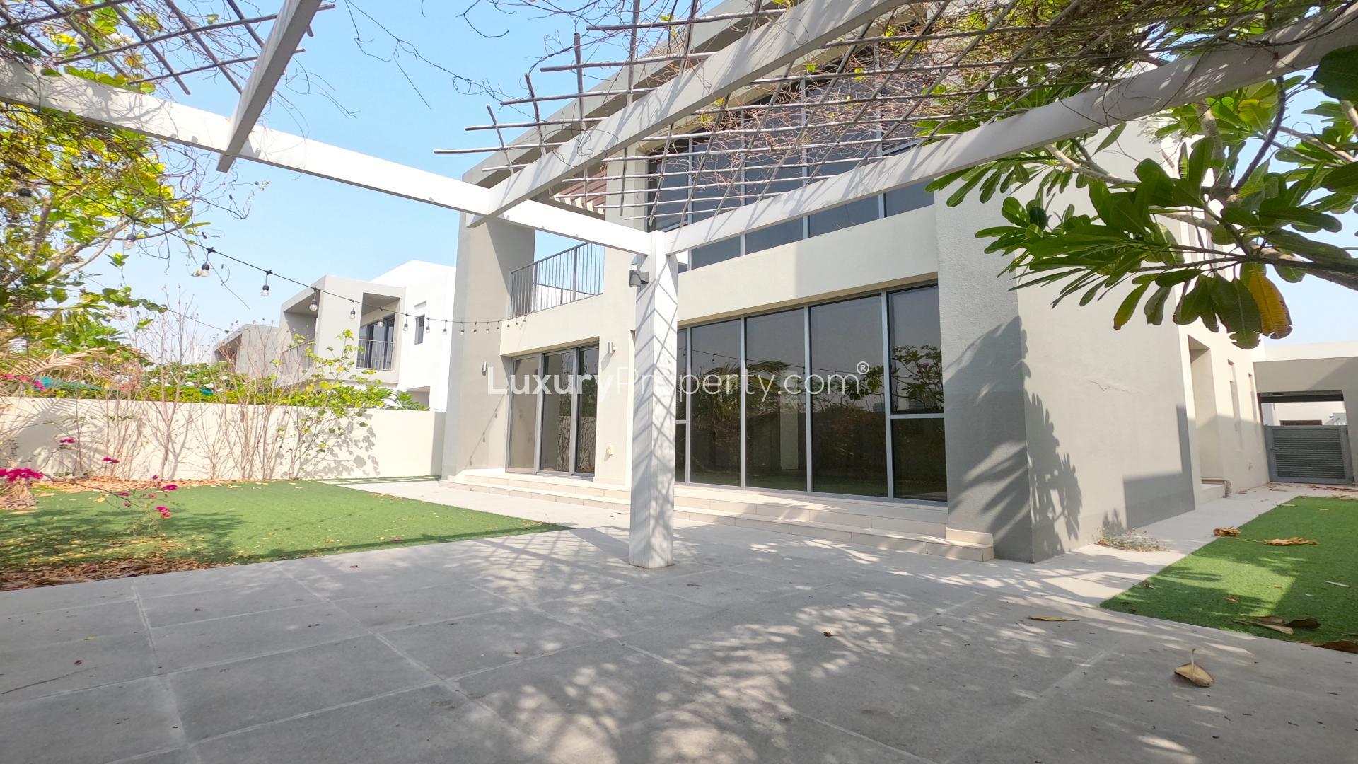 Exterior view of Sidra Villas 4-bed family home in Dubai Hills Estate for rent