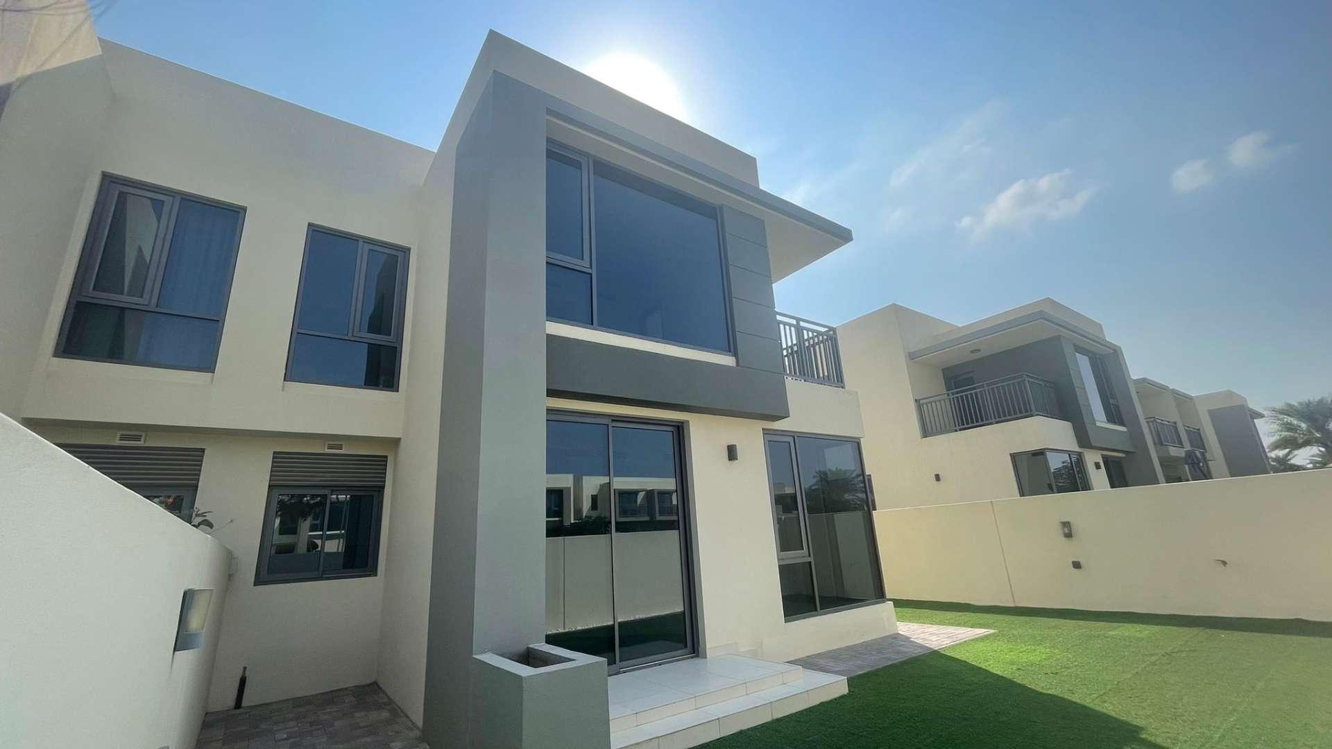 Modern villa exterior with landscaped garden, Dubai Hills Estate, Maple At Dubai Hills Estate