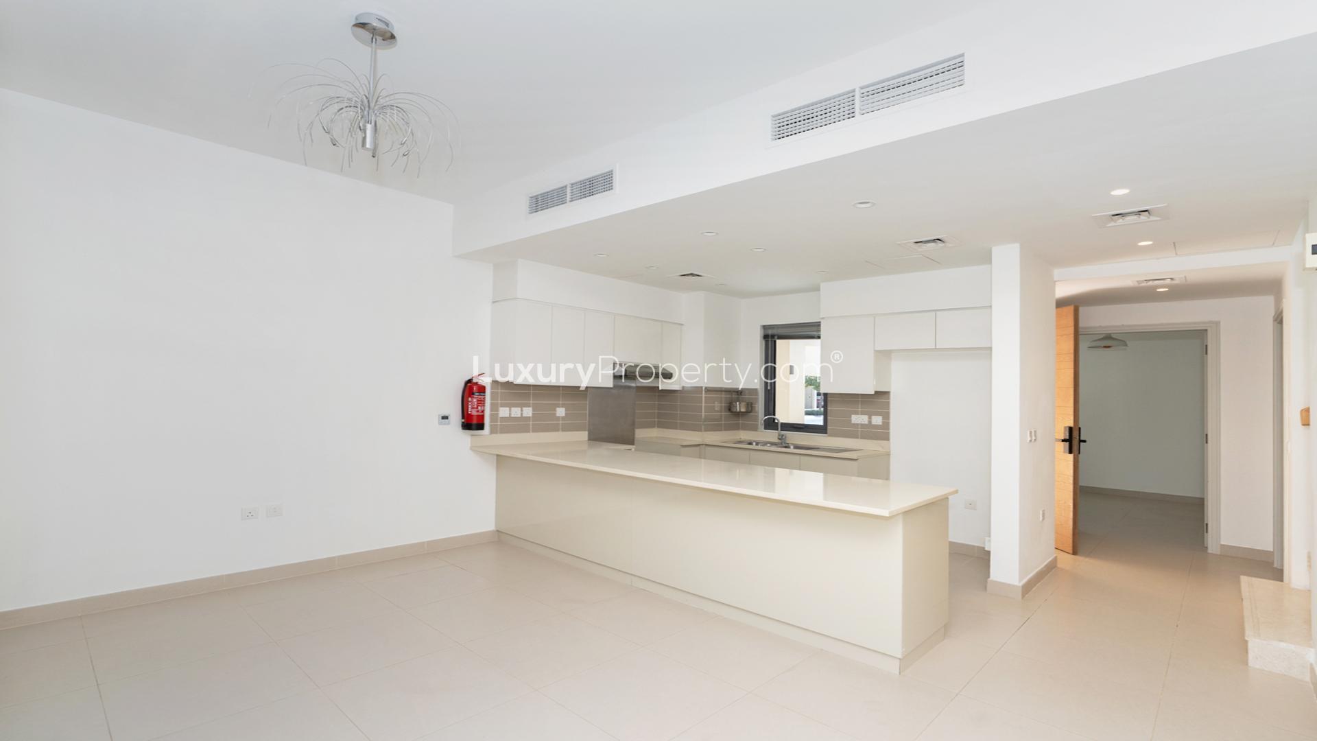 4-bedroom villa exterior with pergola, greenery in Maple 1, Dubai Hills Estate