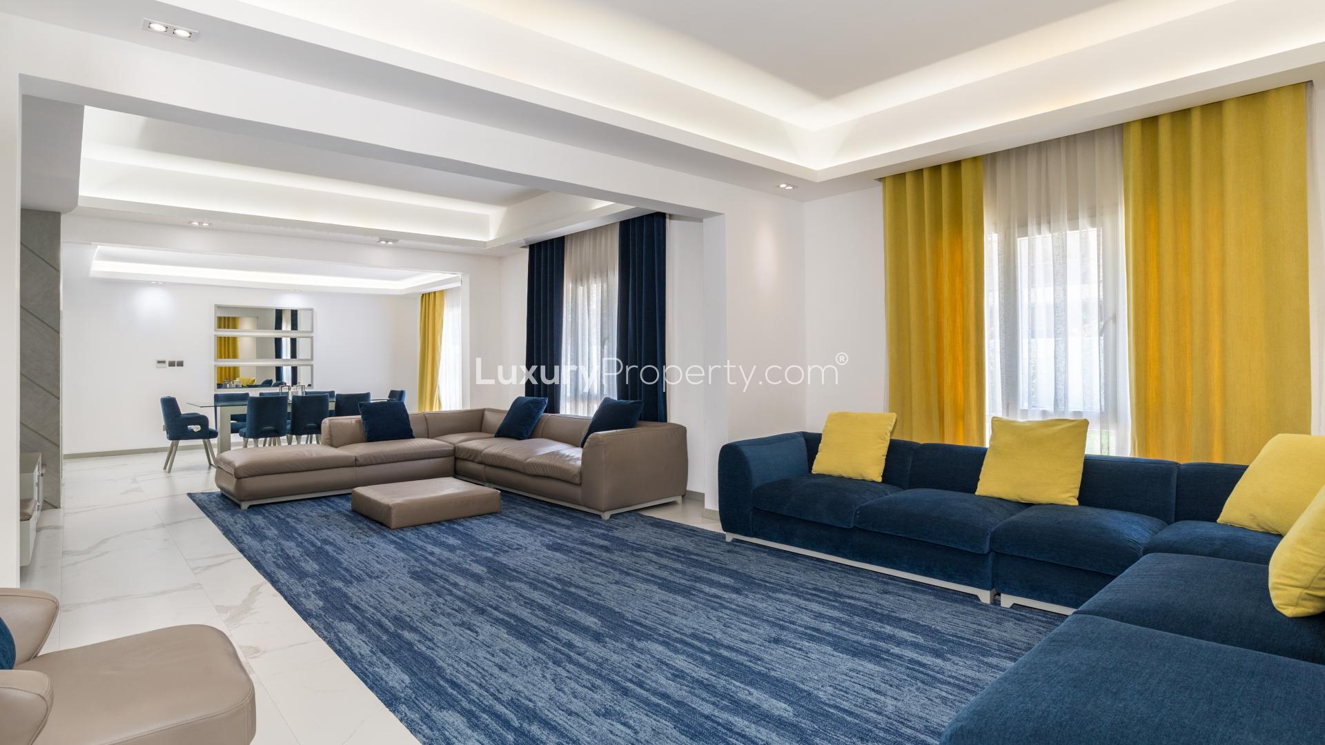 Upgraded villa in Meadows 5 with private pool and lush garden for rent