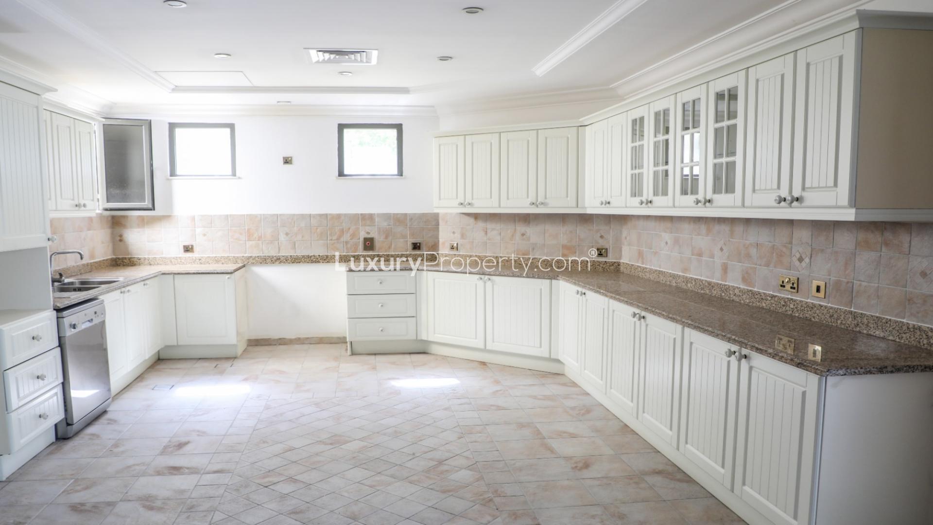 Luxurious villa interior with arched windows, Palm Jumeirah, Garden Homes, Dubai