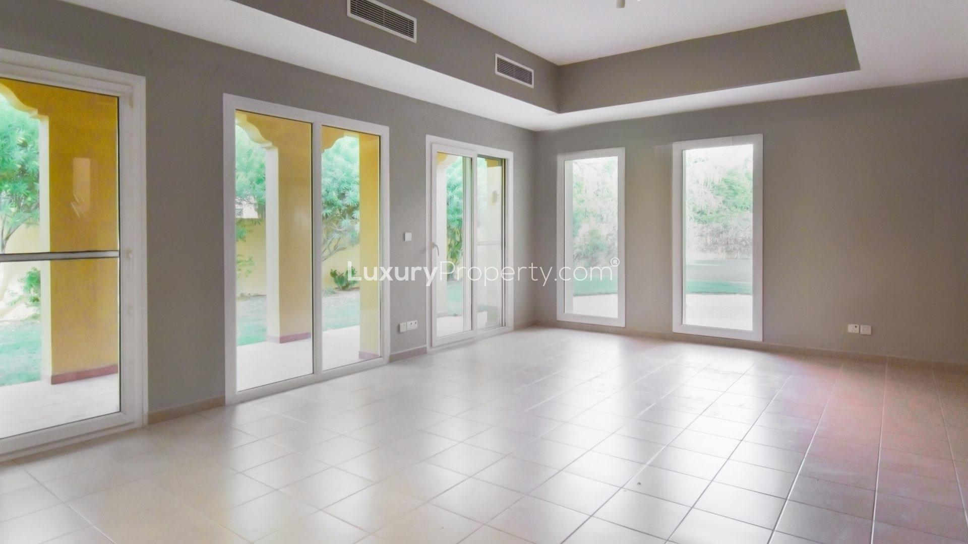 Staircase and wooden door in Mediterranean villa, Palmera, Arabian Ranches