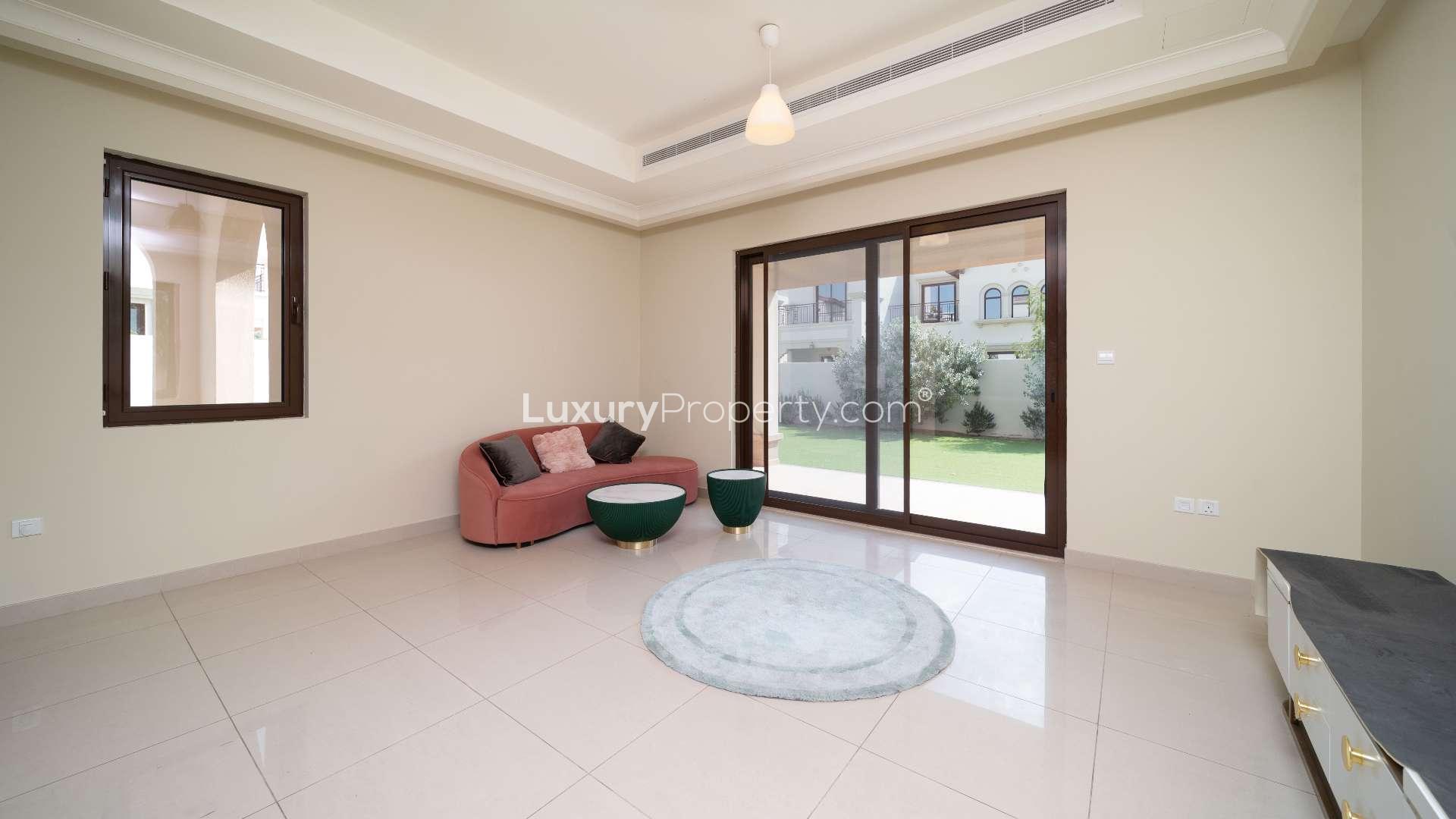 N/A,Bright living room in spacious Arabian Ranches 2 villa with garden view, Rasha community