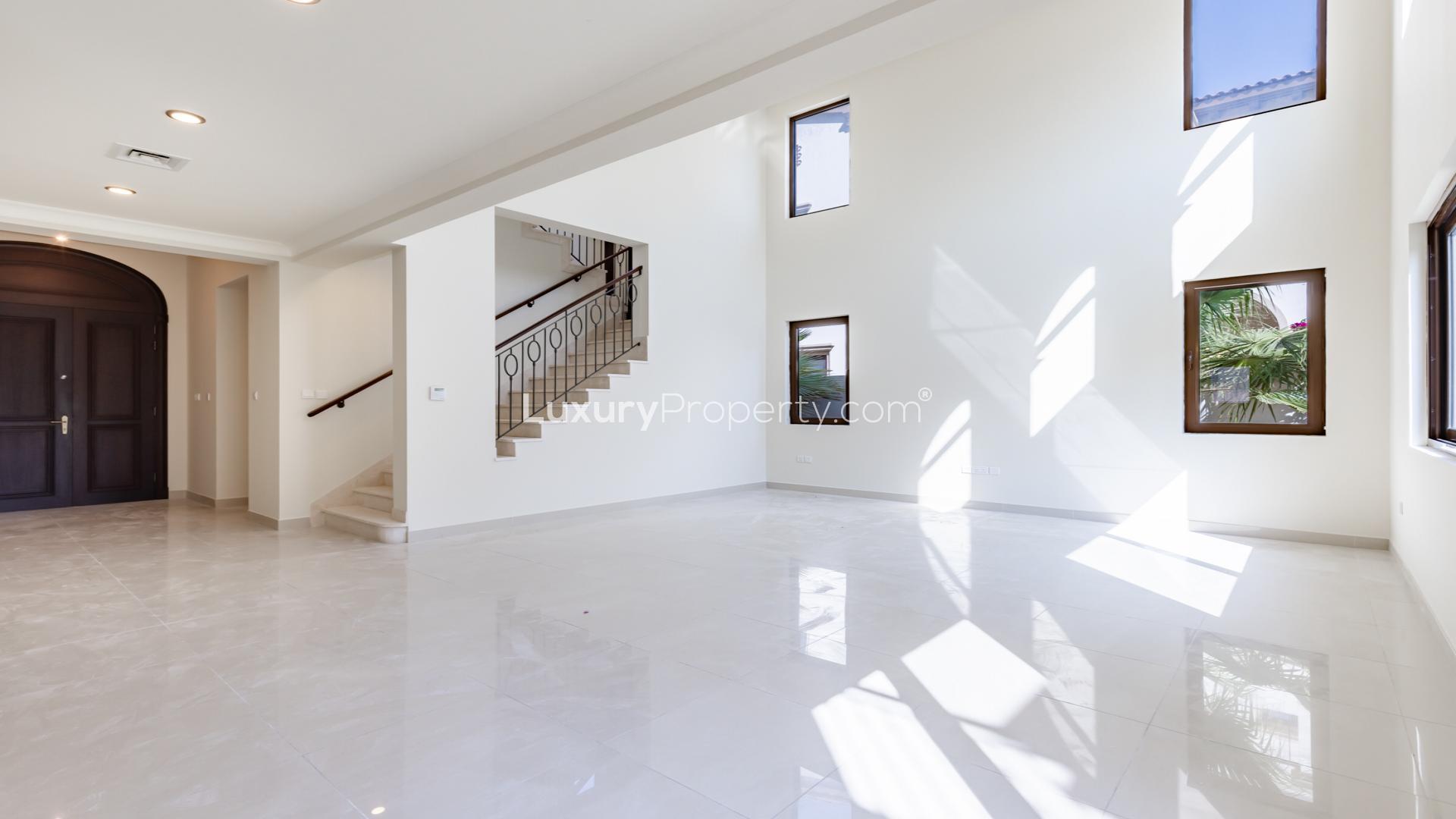 Spacious living room in Type 2 villa, Arabian Ranches 2, Rasha community, bright and airy