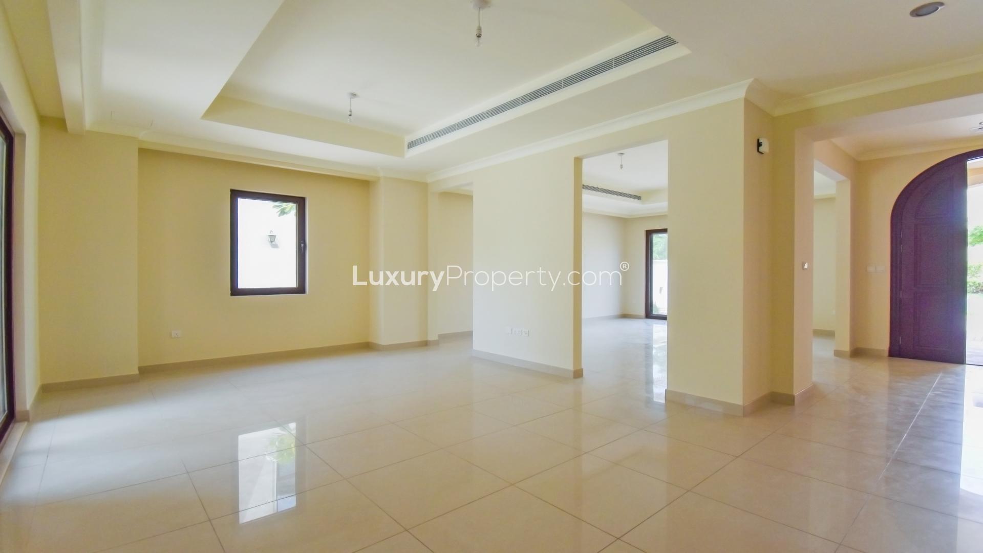 Spacious living area in four-bedroom villa, Rosa, Arabian Ranches 2, available for rent