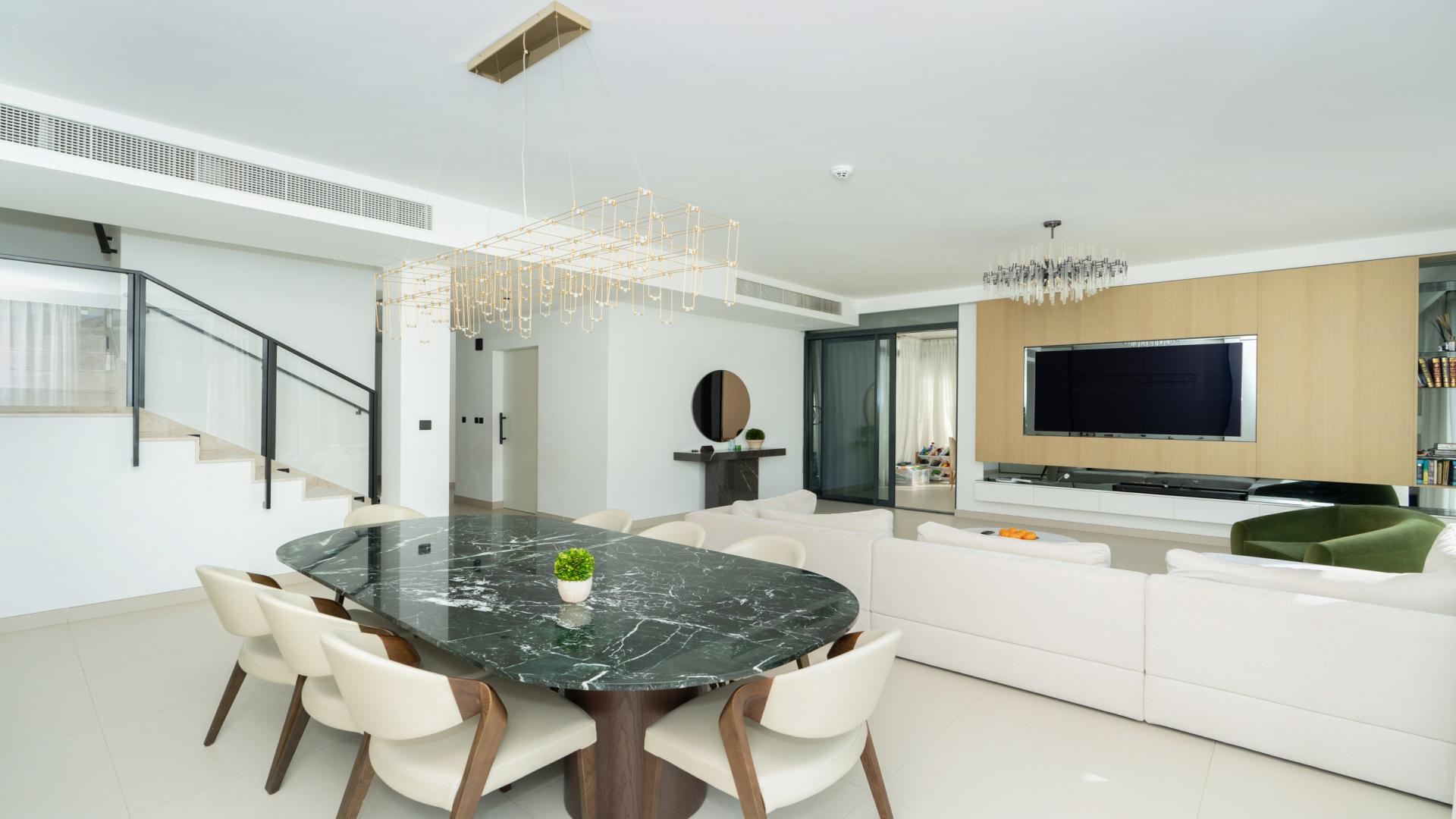 Modern living room in upgraded 4-bedroom Golf Grove villa, Dubai Hills Estate