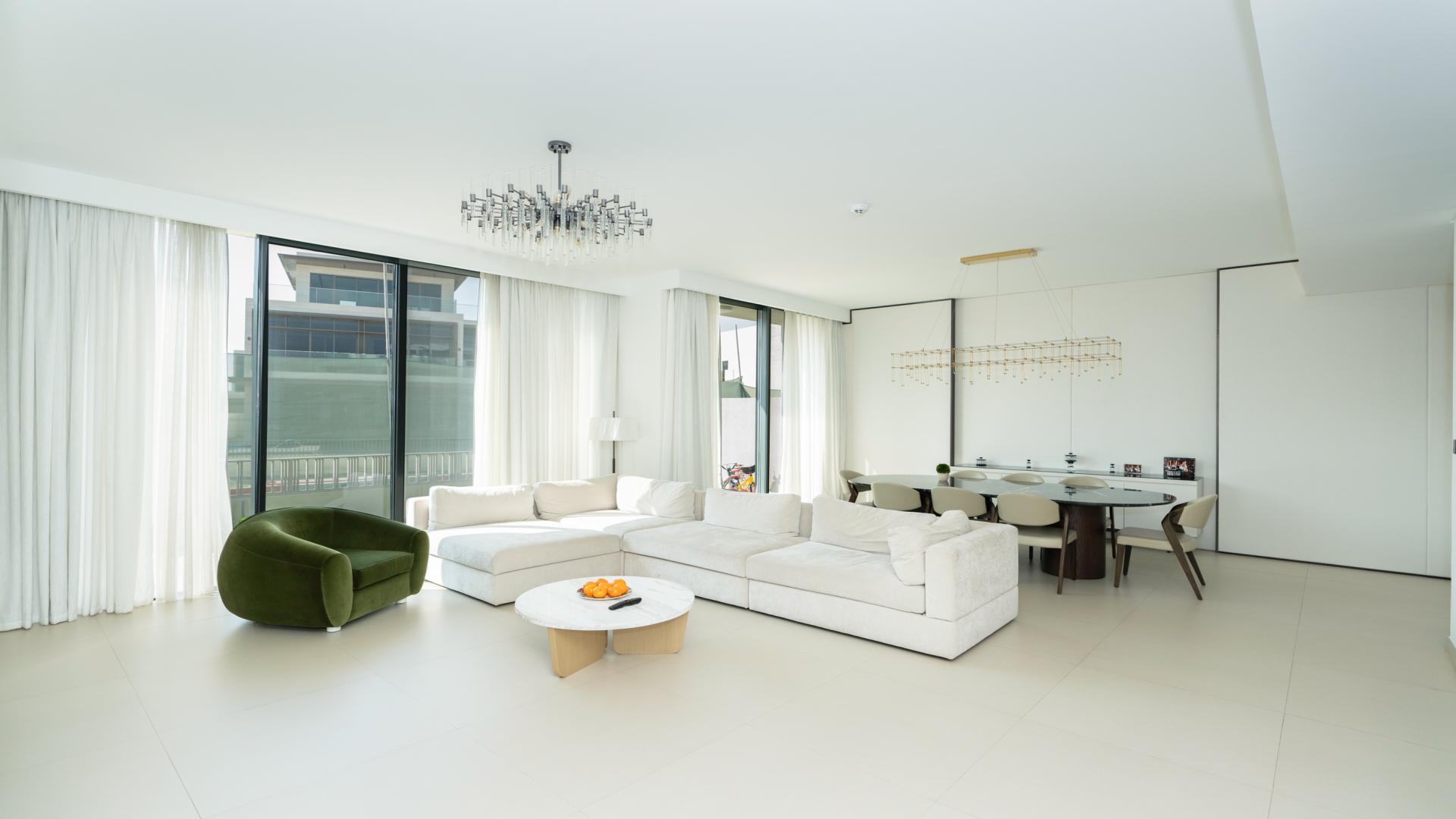 Upgraded Golf Grove villa exterior in Dubai Hills Estate, featuring modern architecture and lush landscaping