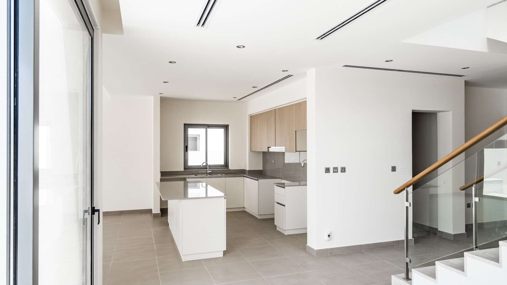 Modern kitchen and living area in Sidra Villa, Dubai Hills Estate