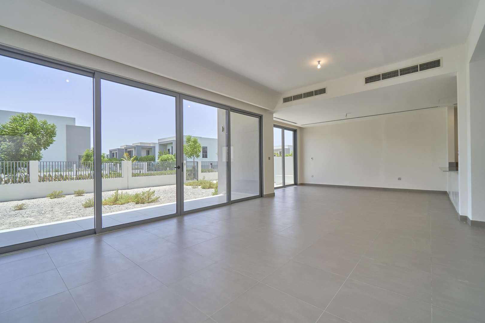 Balcony view of modern villas in Sidra Phase 1, Dubai Hills Estate for rent