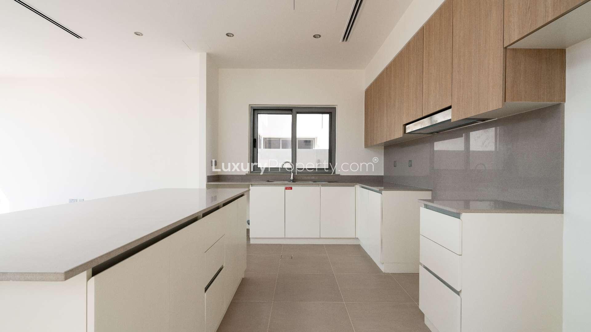 Balcony view of spacious villa in Sidra Villas, Dubai Hills Estate, available for rent