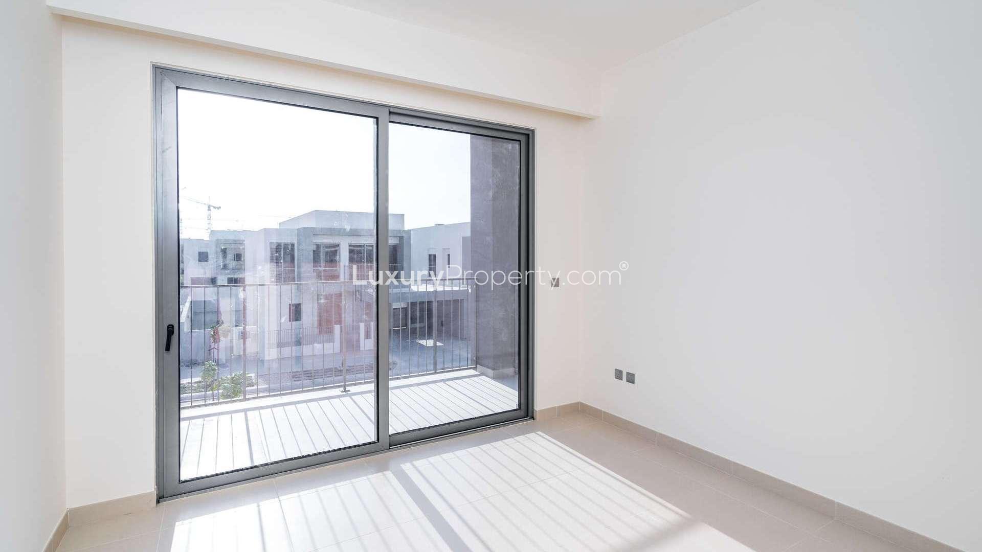 Balcony view of single row villa in Sidra Villas, Dubai Hills Estate